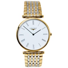 Longines White Two-Tone Stainless Steel La Grande De Men's Wristwatch 33 mm
