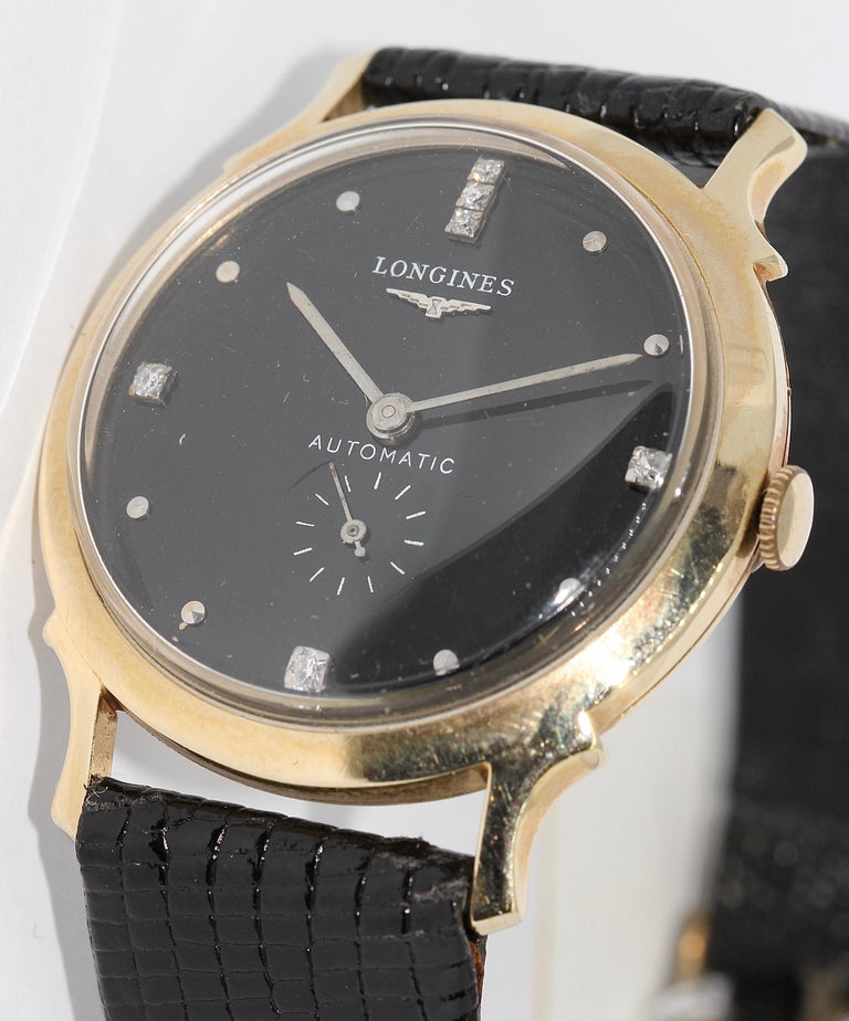 Longines Wittnauer New York Vintage Automatic 14K Gold Diamond Dial