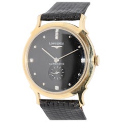 Longines Wittnauer New York Vintage Automatic 14K Gold Diamond Dial Wristwatch