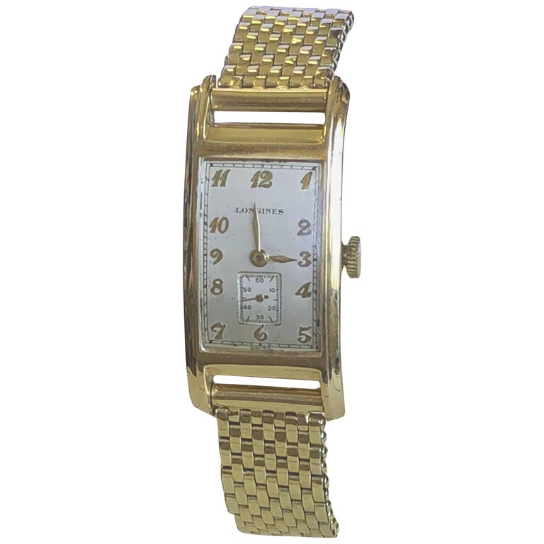 Longines Yellow Gold Art Deco Manual Bracelet Watch, 1943 For Sale at ...