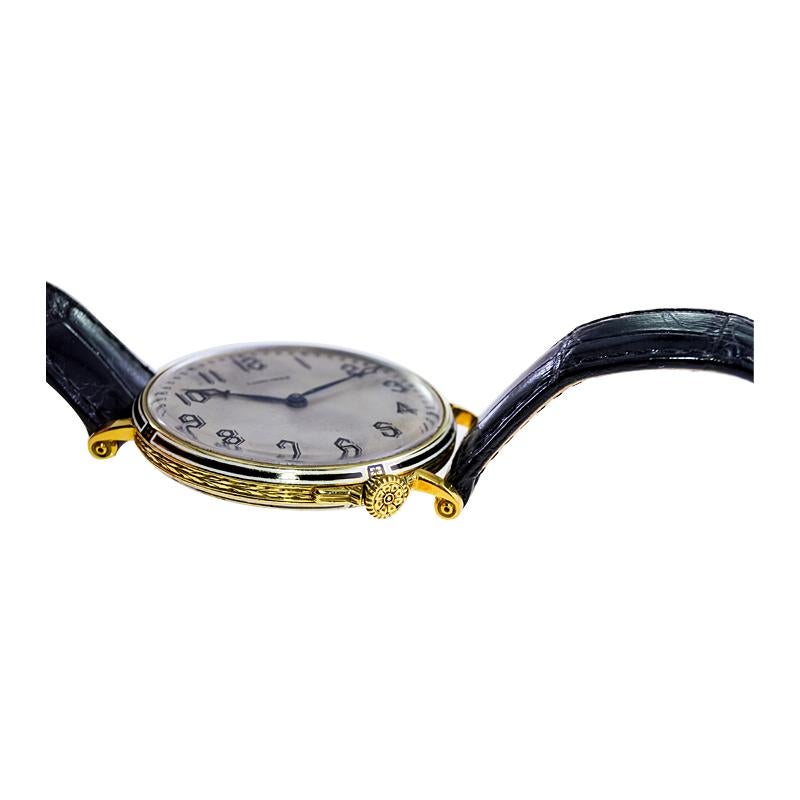 Longines Yellow Gold Enamel Art Deco Oversized Pocket Manual Watch, 1919 4