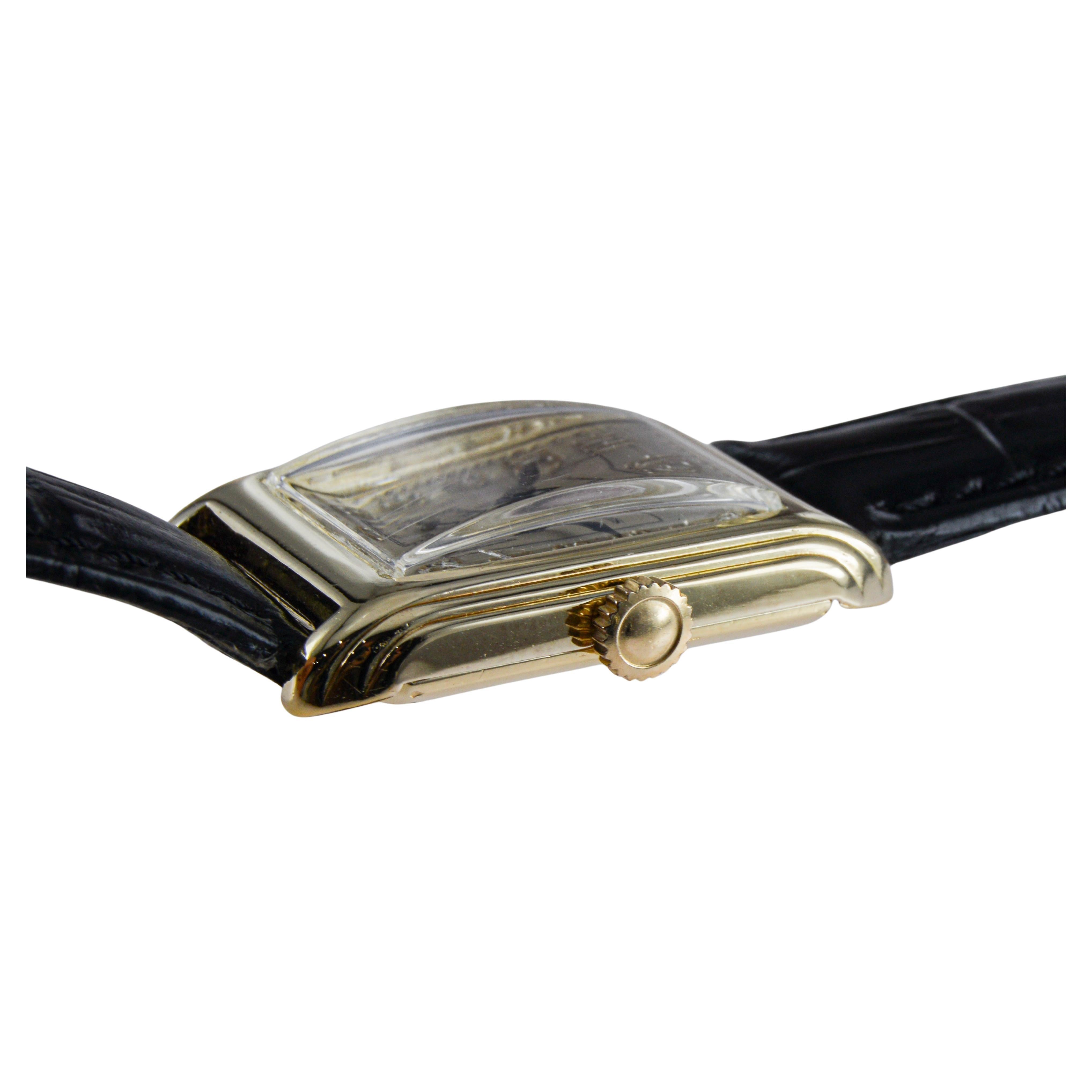 Reloj Longines Art Déco relleno de oro amarillo en venta 10