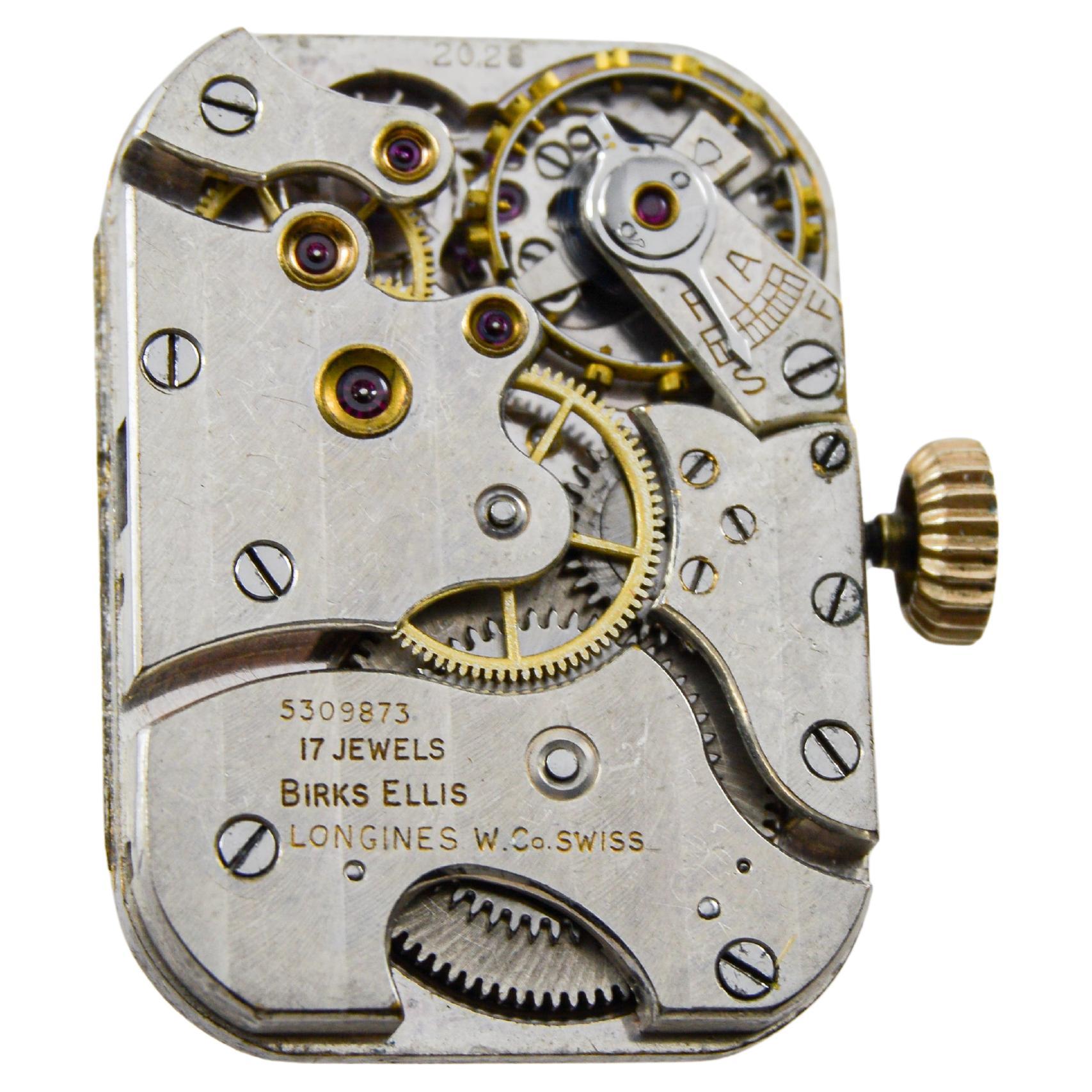 Reloj Longines Art Déco relleno de oro amarillo en venta 13