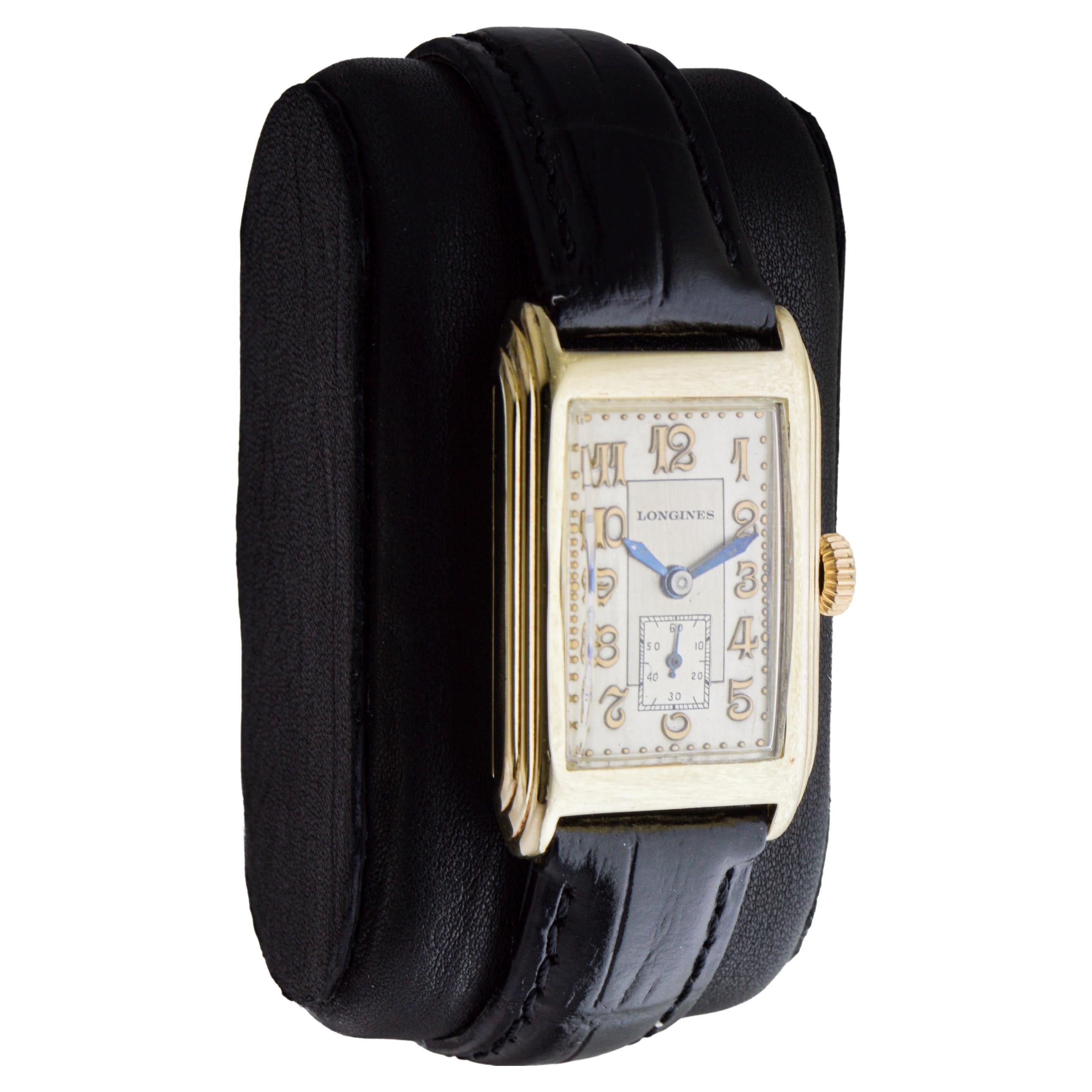 Reloj Longines Art Déco relleno de oro amarillo Art Decó en venta