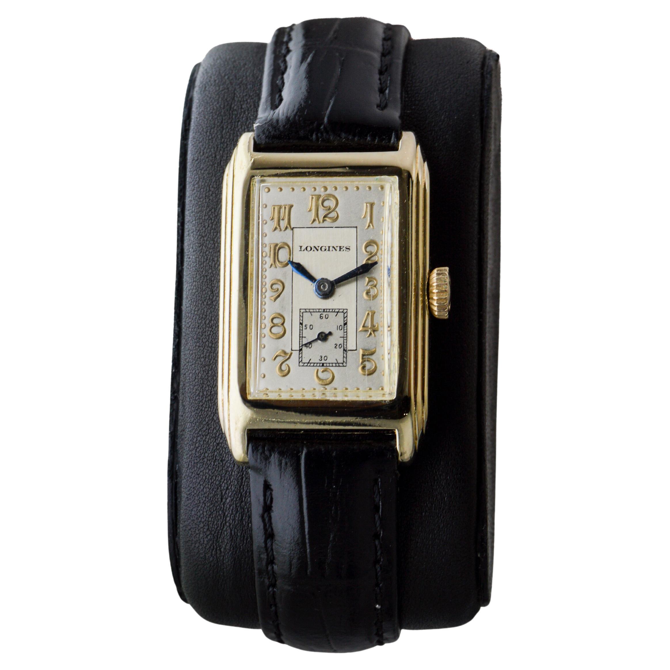 Reloj Longines Art Déco relleno de oro amarillo en venta 1