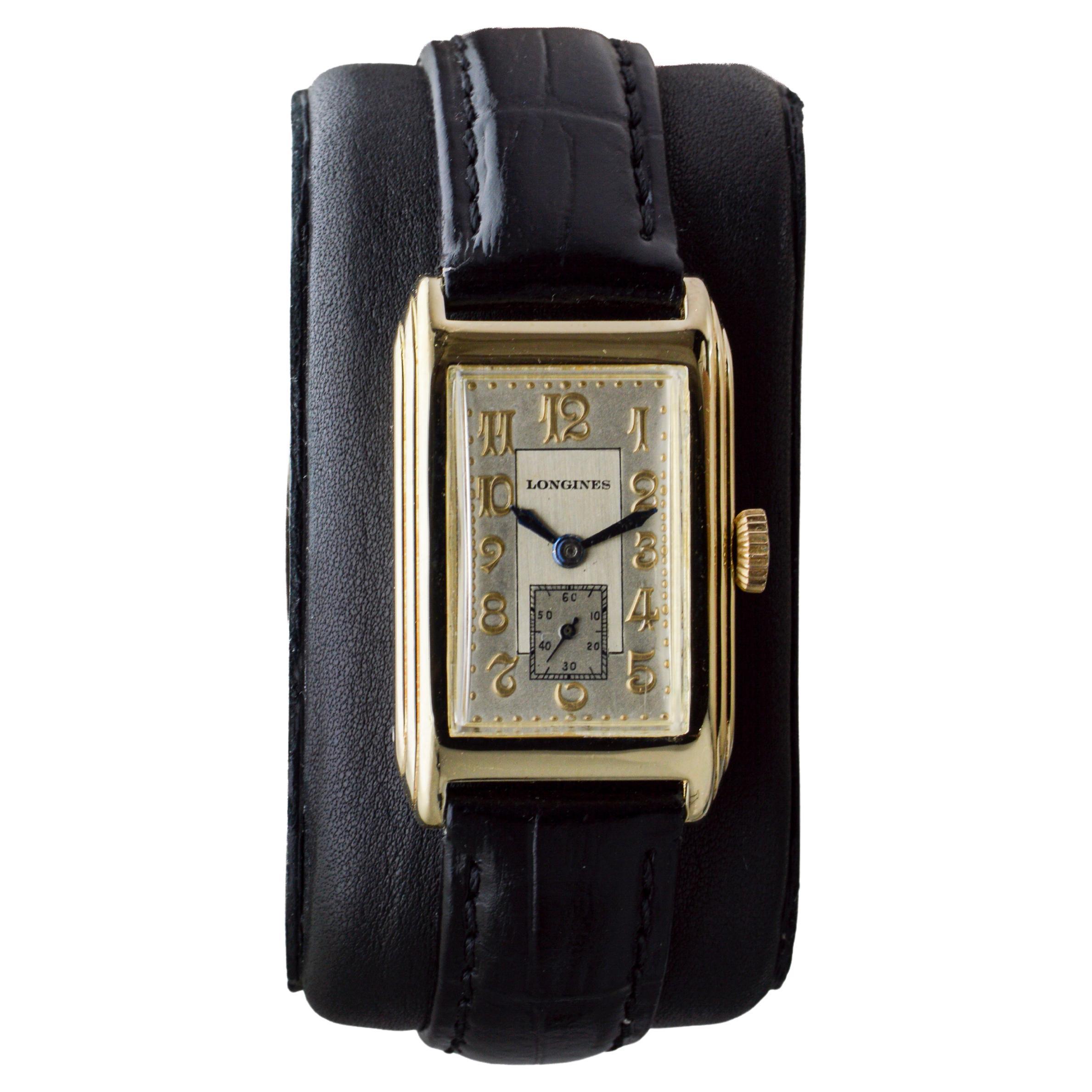 Montre Longines Art déco en or jaune