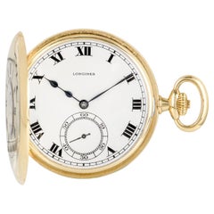 Reloj de bolsillo Longines de oro amarillo sin llave con palanca Slim Half Hunter