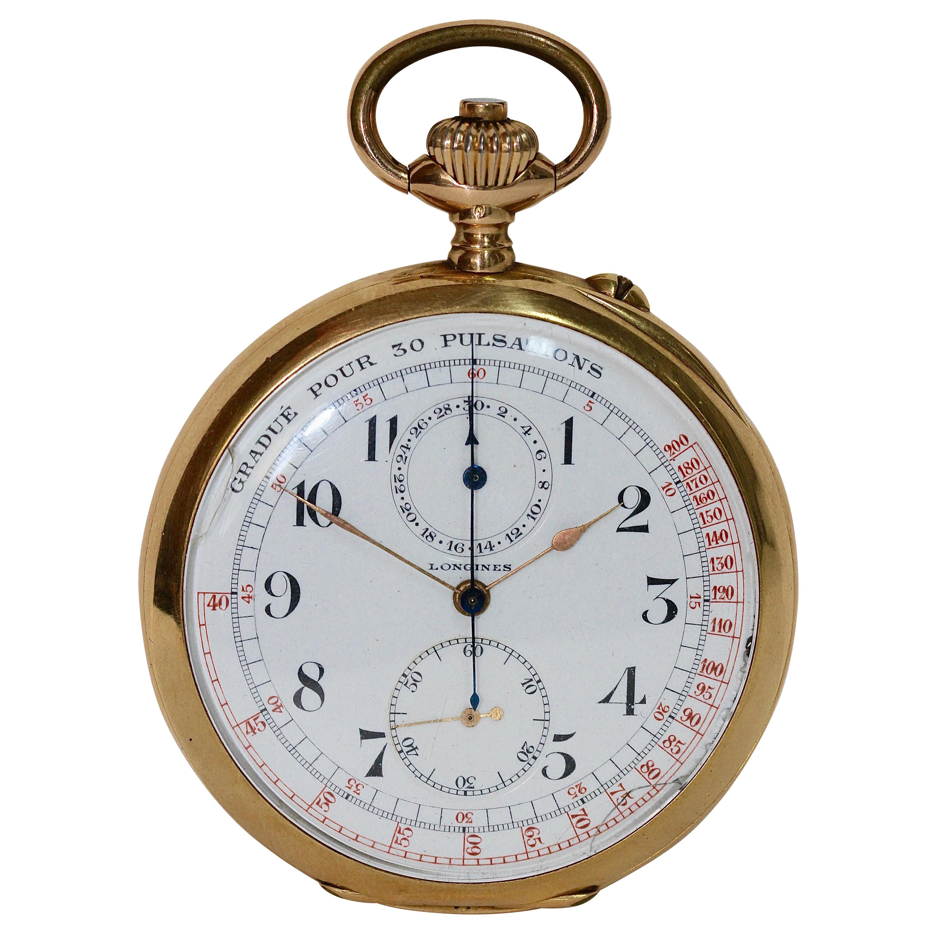 Longines Yellow Gold Pocket Watch   For Sale