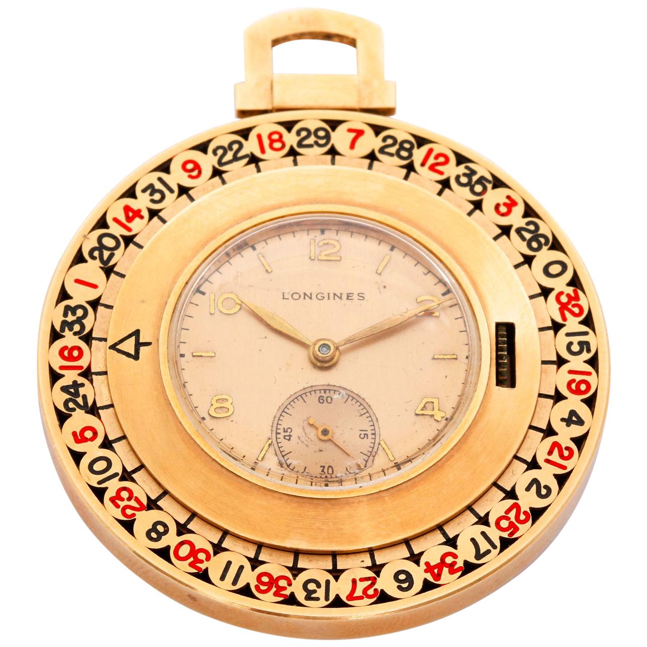 Longines Yellow Gold Roulette Manual Pocket Watch