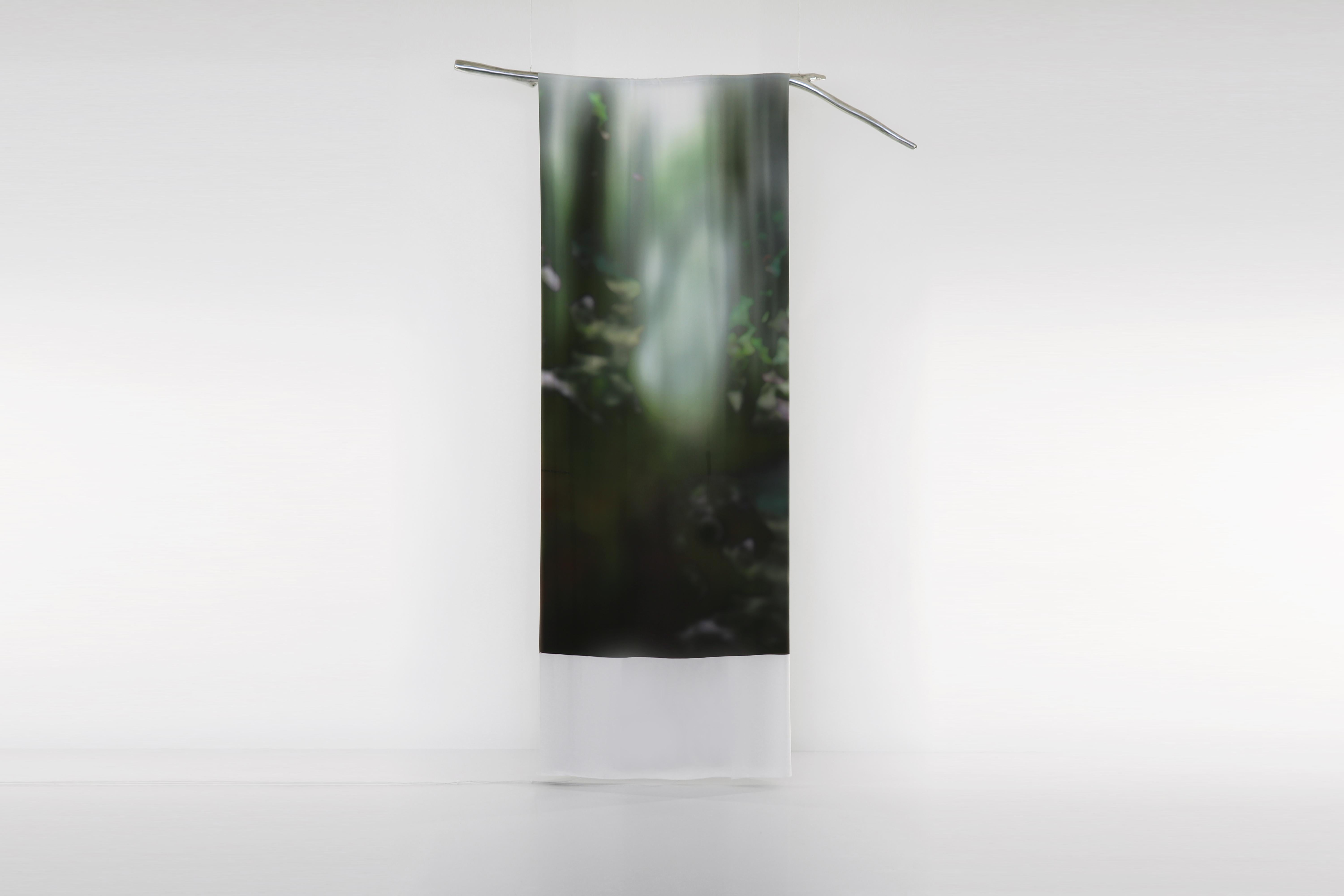 Hong Kong Longing for the Company of Trees Green Fabric Light by Batten and Kamp For Sale