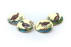 Longmire London Gold Enamel Gamebird Cufflinks