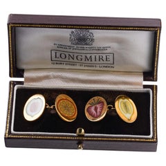Longmire of London Enamel Gold Fruit Cufflinks
