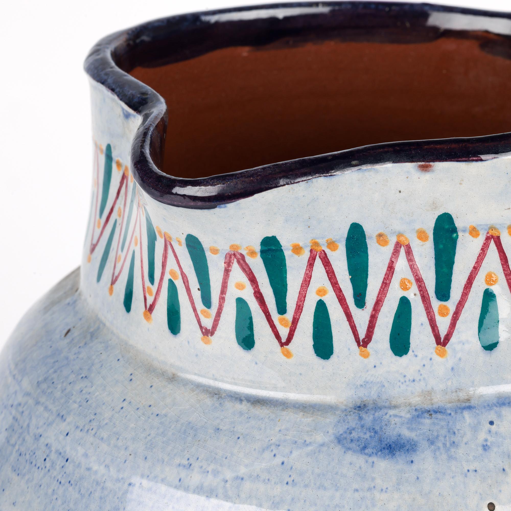 Longpark Large & Rare Art Deco Hand Painted Exhibition Art Pottery Jug For Sale 4