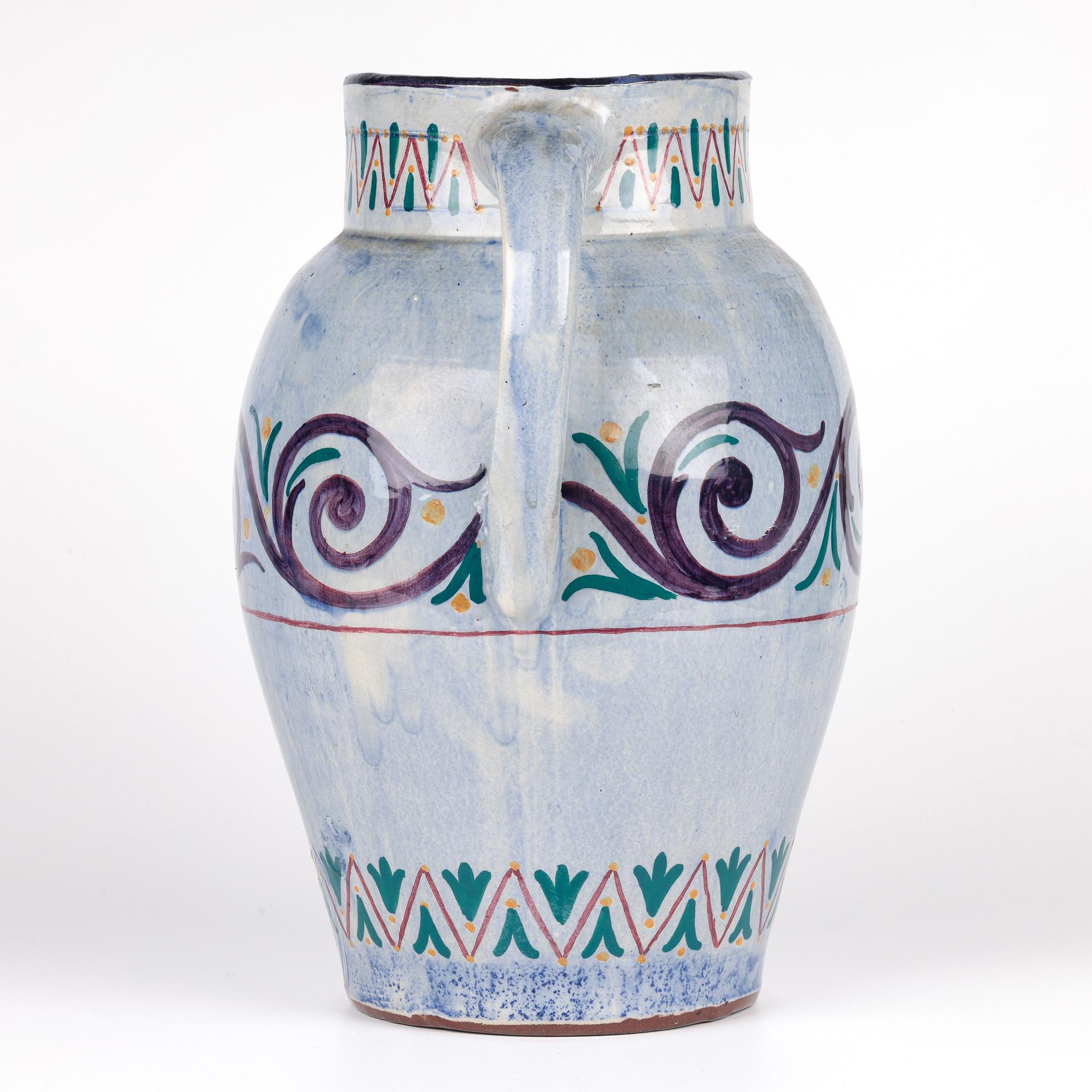 Longpark Large & Rare Art Deco Hand Painted Exhibition Art Pottery Jug For Sale 12