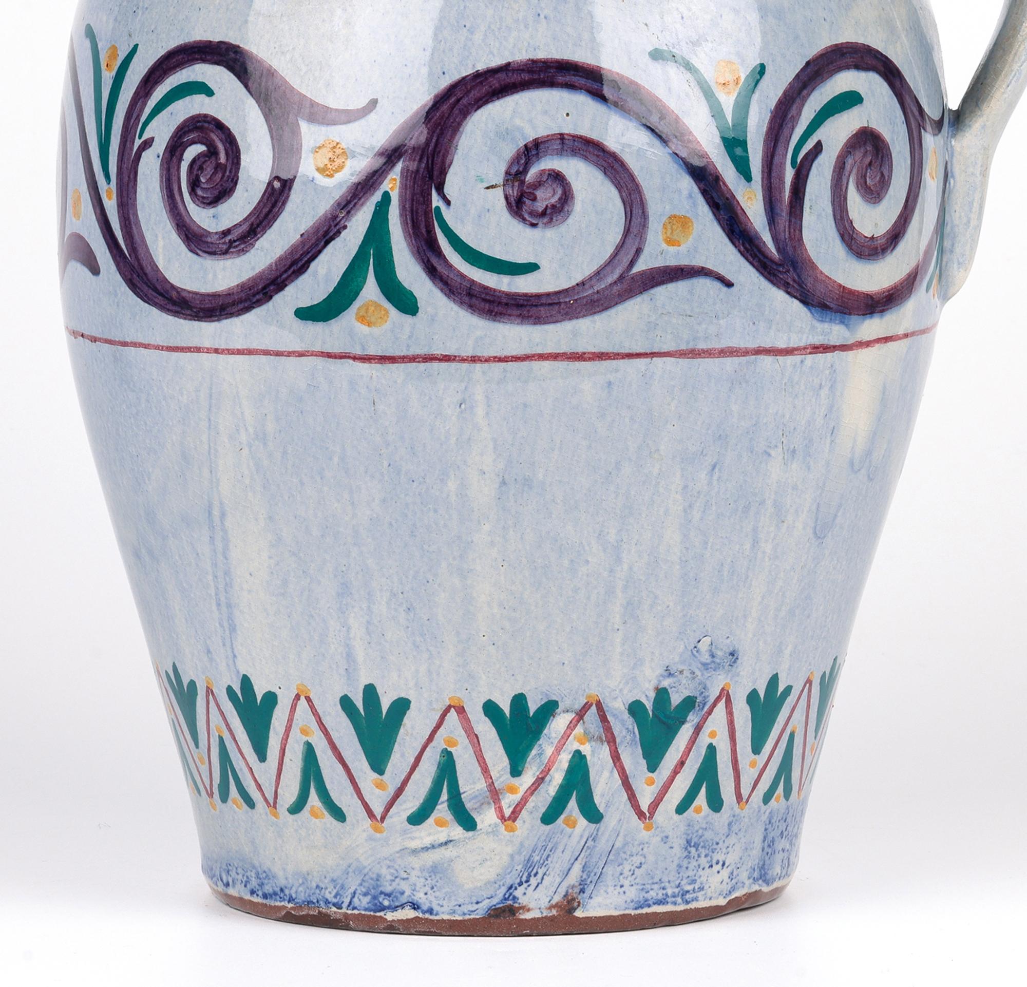 Longpark Large & Rare Art Deco Hand Painted Exhibition Art Pottery Jug For Sale 13