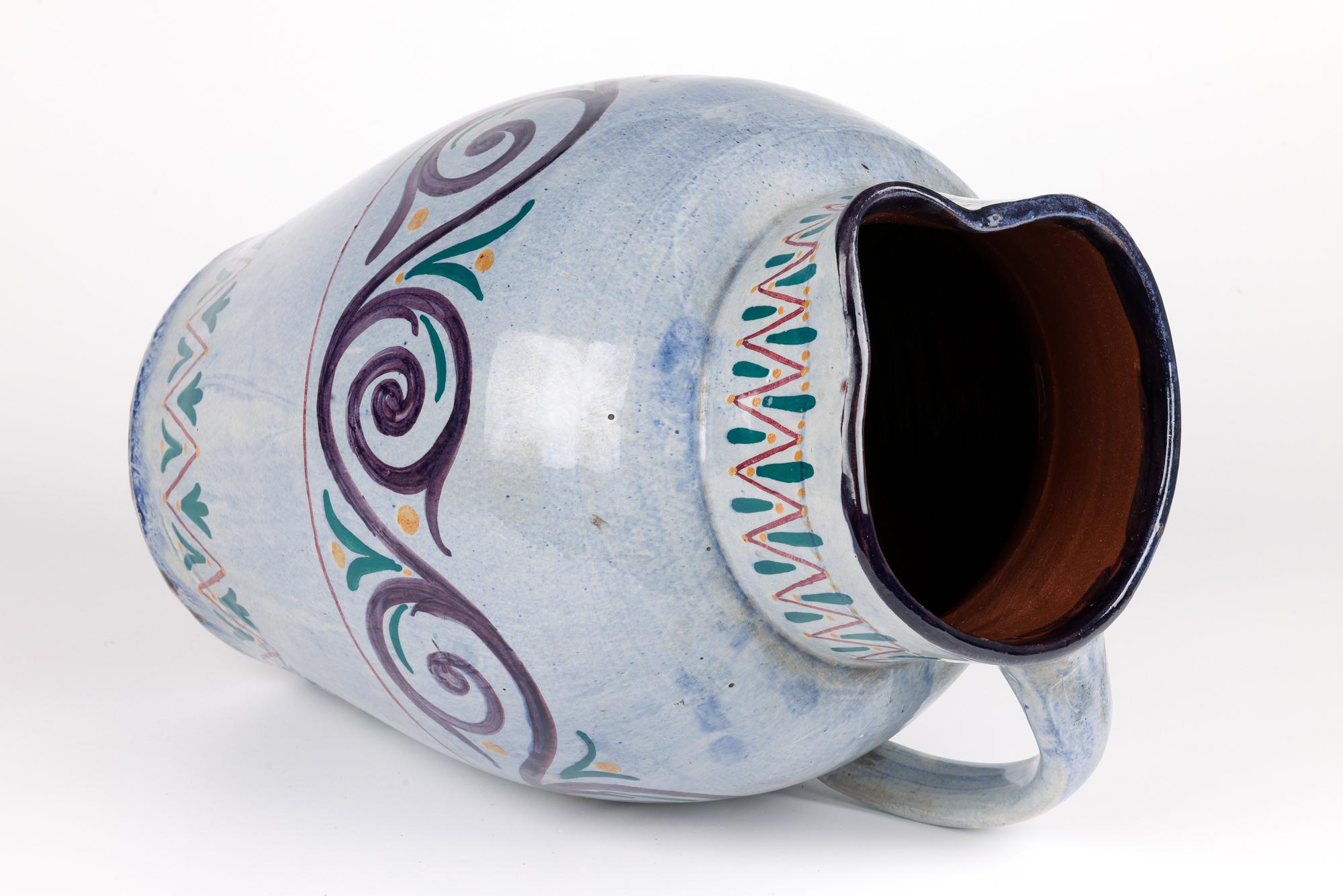 Longpark Large & Rare Art Deco Hand Painted Exhibition Art Pottery Jug In Good Condition For Sale In Bishop's Stortford, Hertfordshire