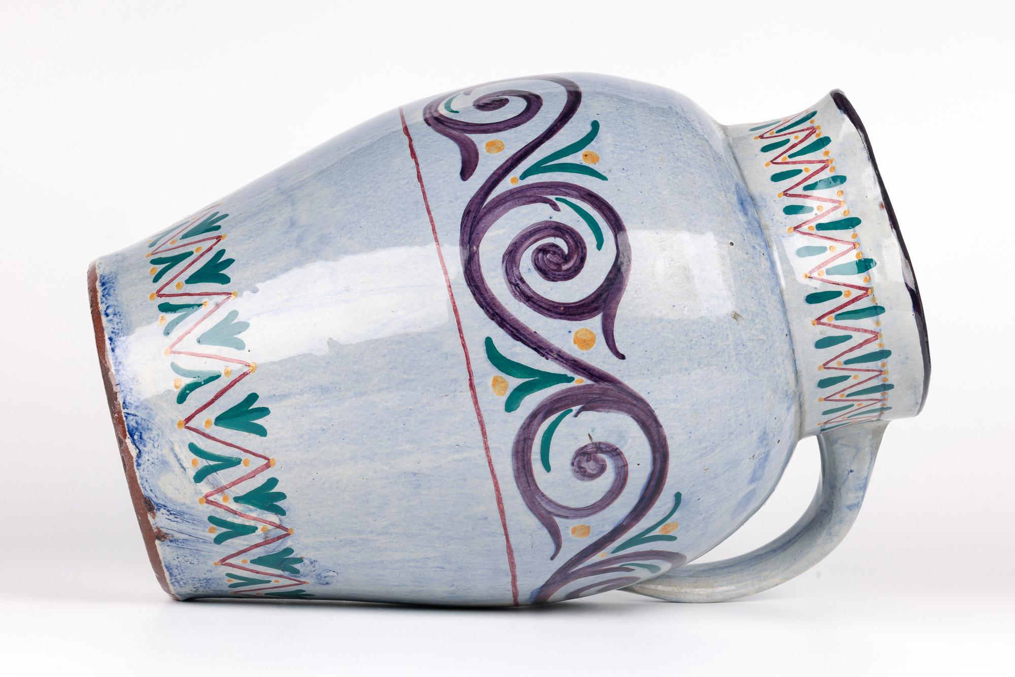 Longpark Large & Rare Art Deco Hand Painted Exhibition Art Pottery Jug For Sale 1