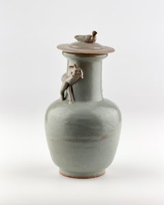 Longquan Celadon 'Dragon' Jar and Cover, Song or Liao