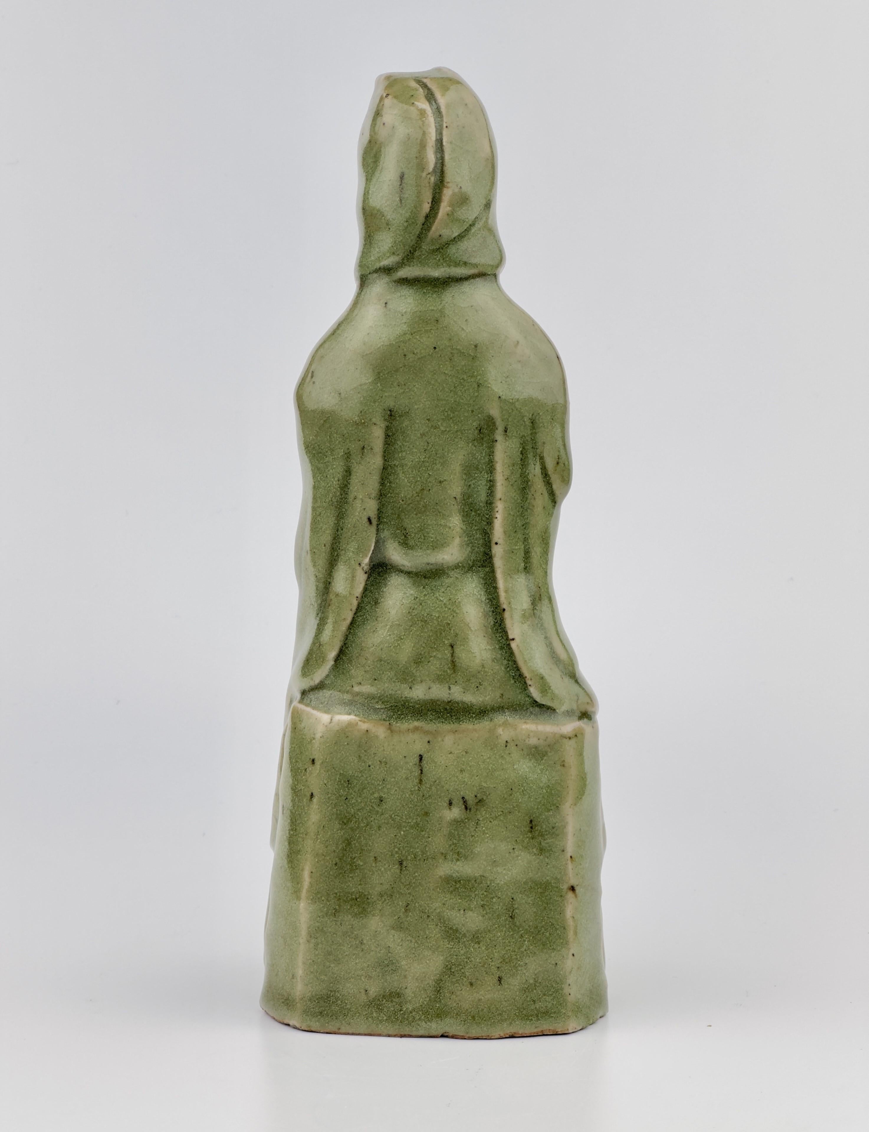 Chinese Longquan Celadon Figurine, Ming Dynasty (1368-1644) For Sale