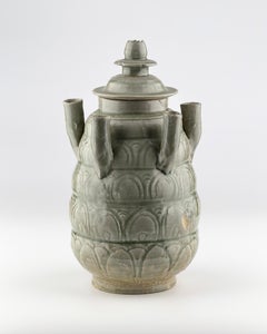 Longquan Celadon Five-Spouted Jar, Five Dynasties/Song Dynasty