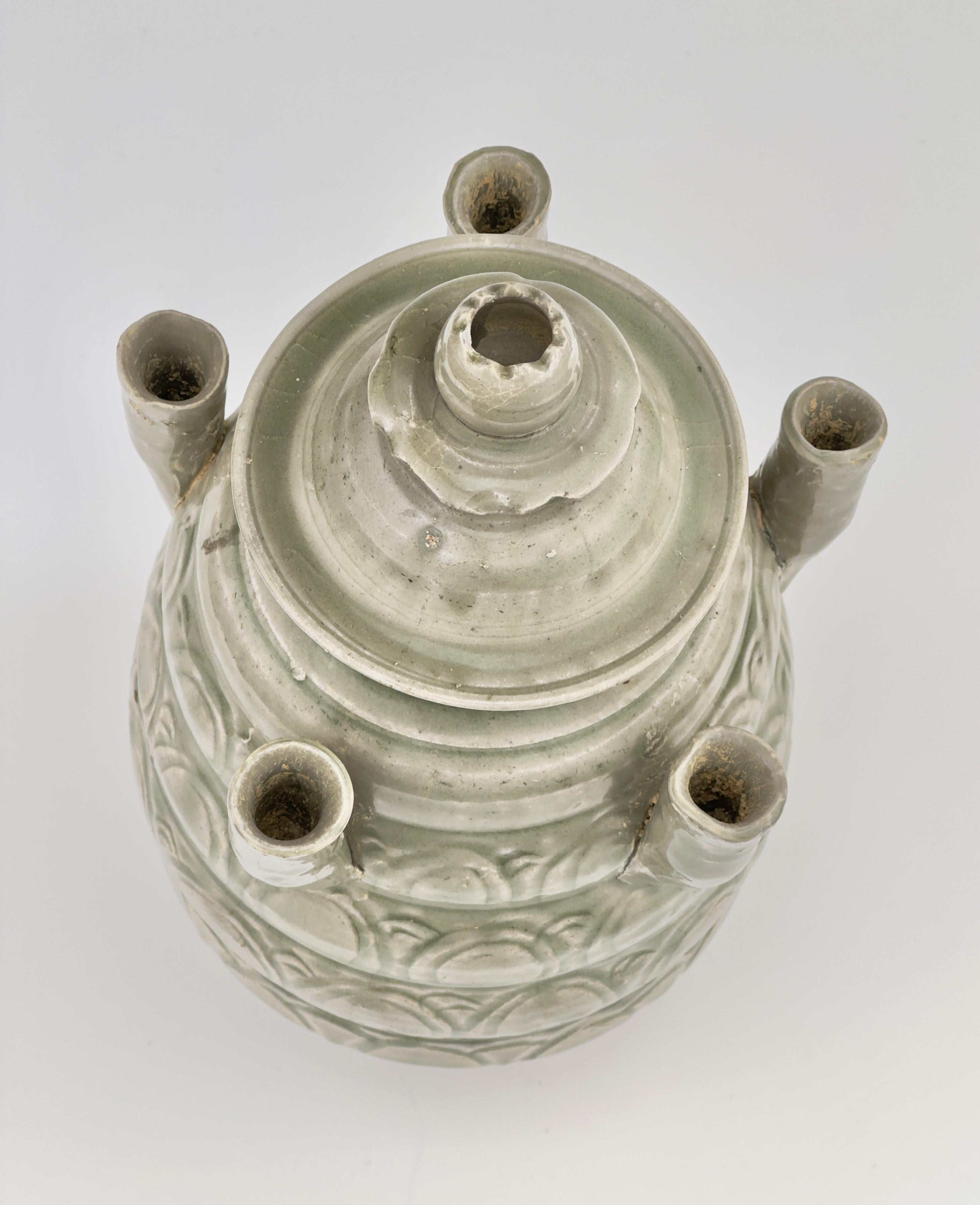 Longquan Celadon Five-Spouted Jar, Northern Song Dynasty (AD 960~1127) For Sale 1