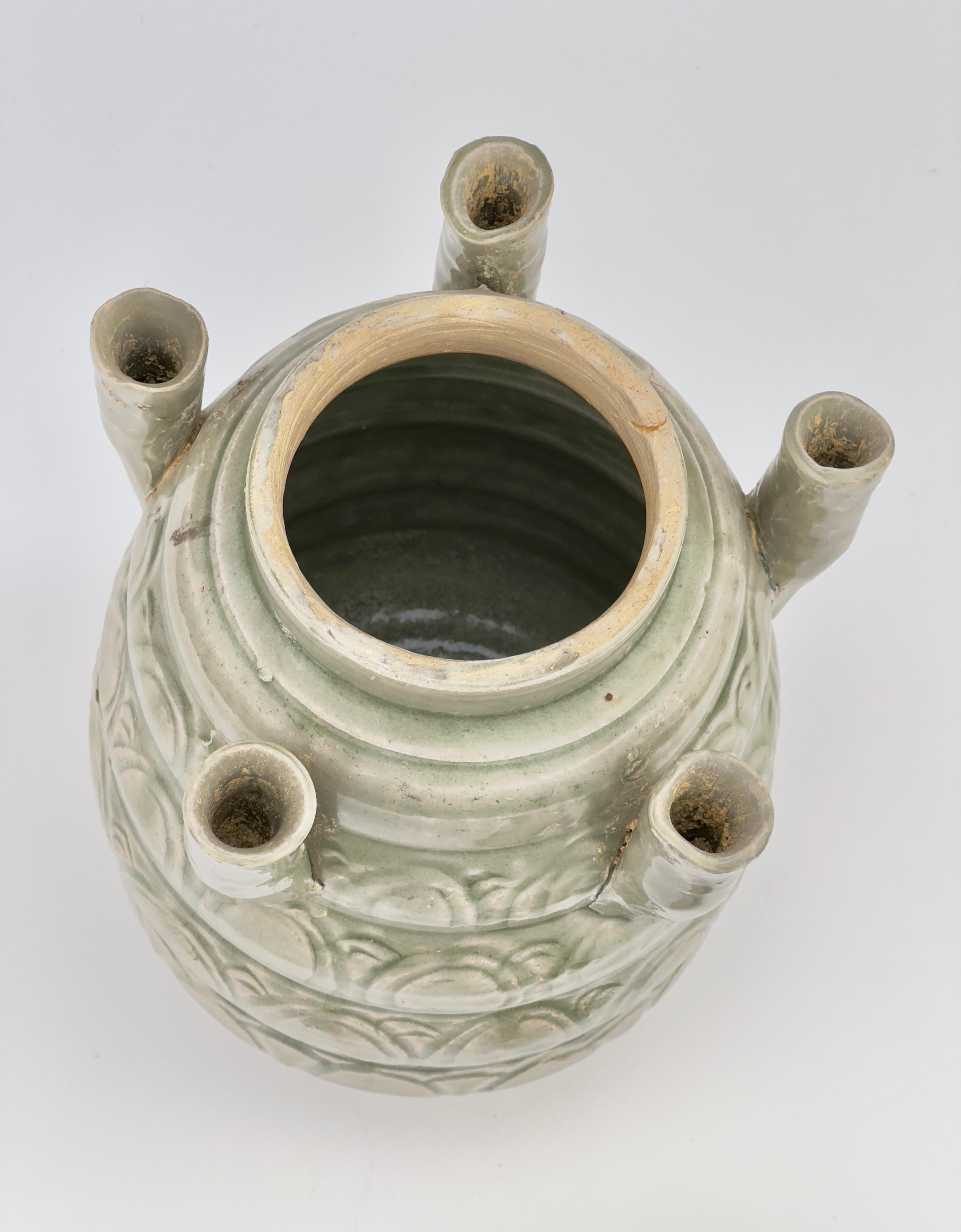 Longquan Celadon Five-Spouted Jar, Northern Song Dynasty (AD 960~1127) For Sale 2