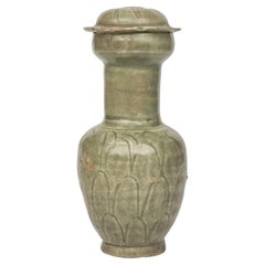 Antique Longquan Celadon 'Lotus Petal' Jar And Cover, Northern Song Dynasty)