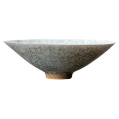 Antique Longquan Style Celadon Conical Bowl