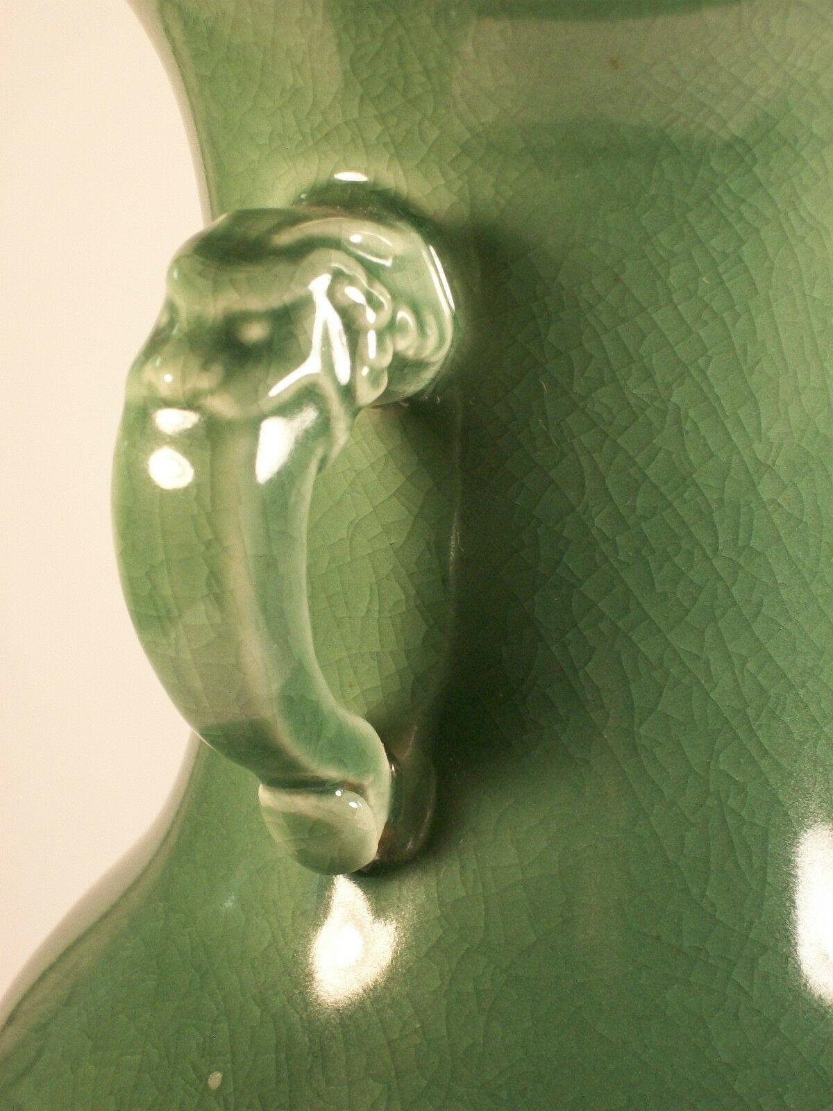Longquan Style Celadon Glazed Ceramic Lamp - Japan - Late 20th Century For Sale 3