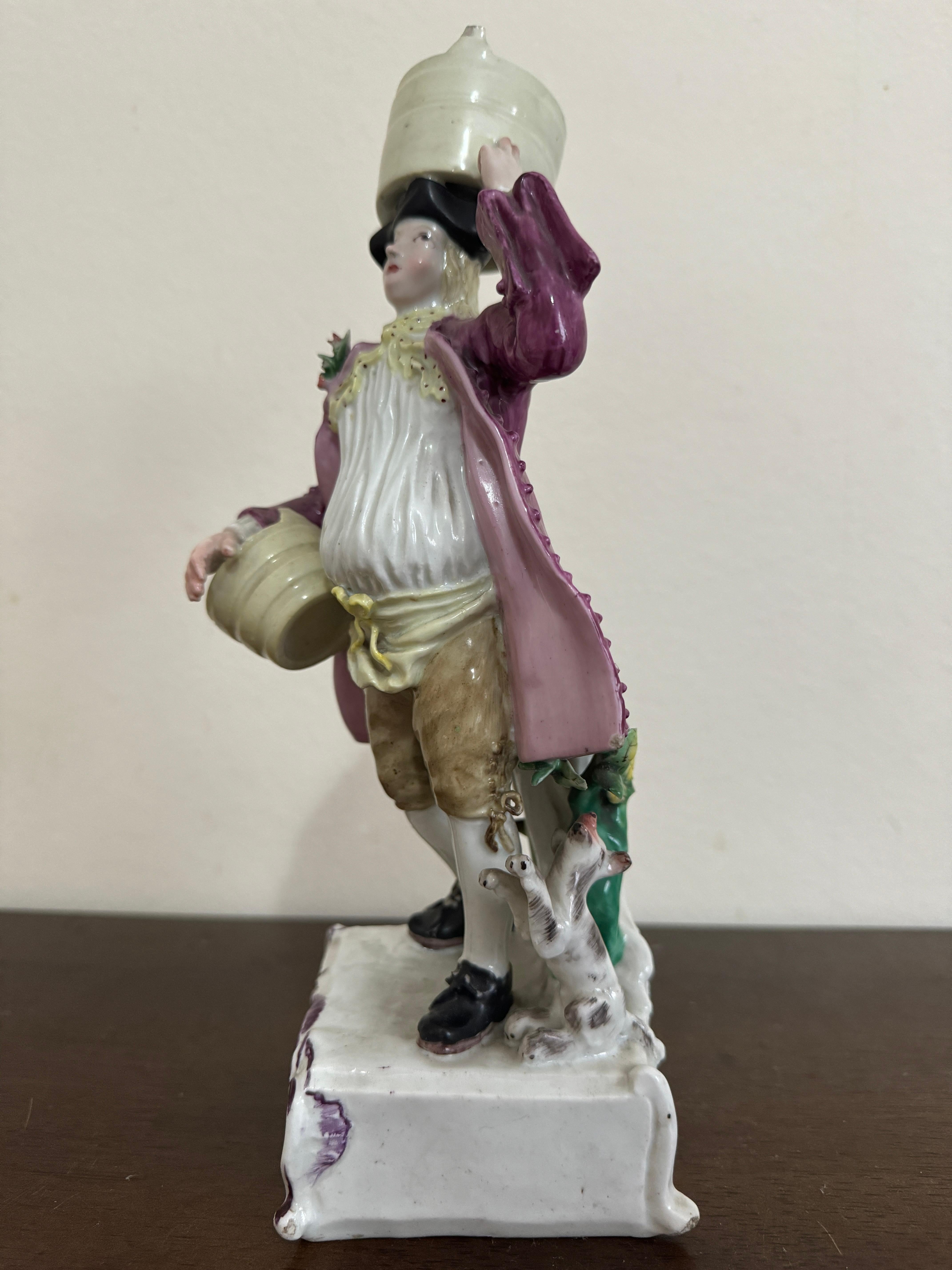 Figura de lechero de Longton Hall, hacia 1755 Rococó en venta