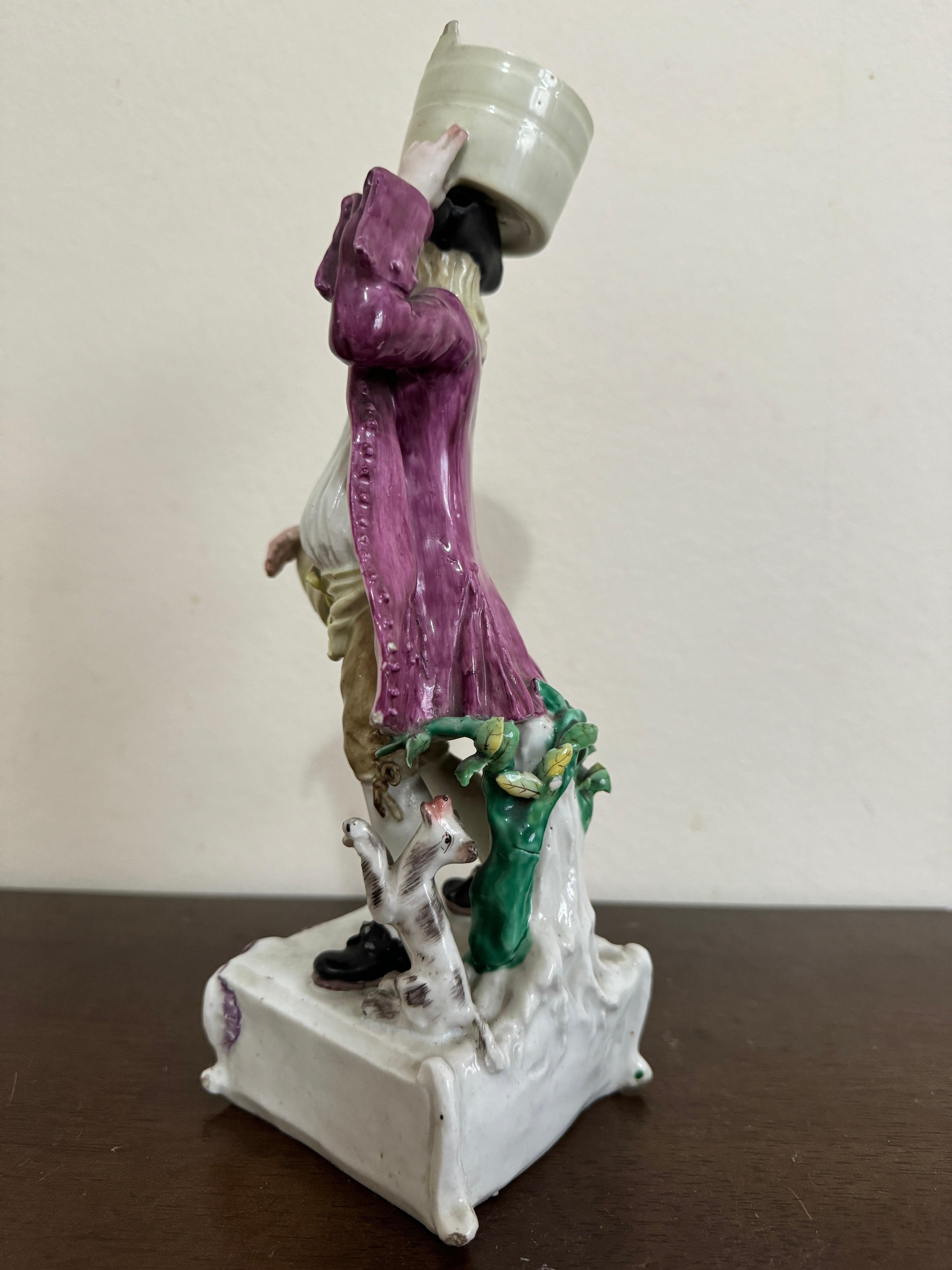 Figura de lechero de Longton Hall, hacia 1755 Inglés en venta