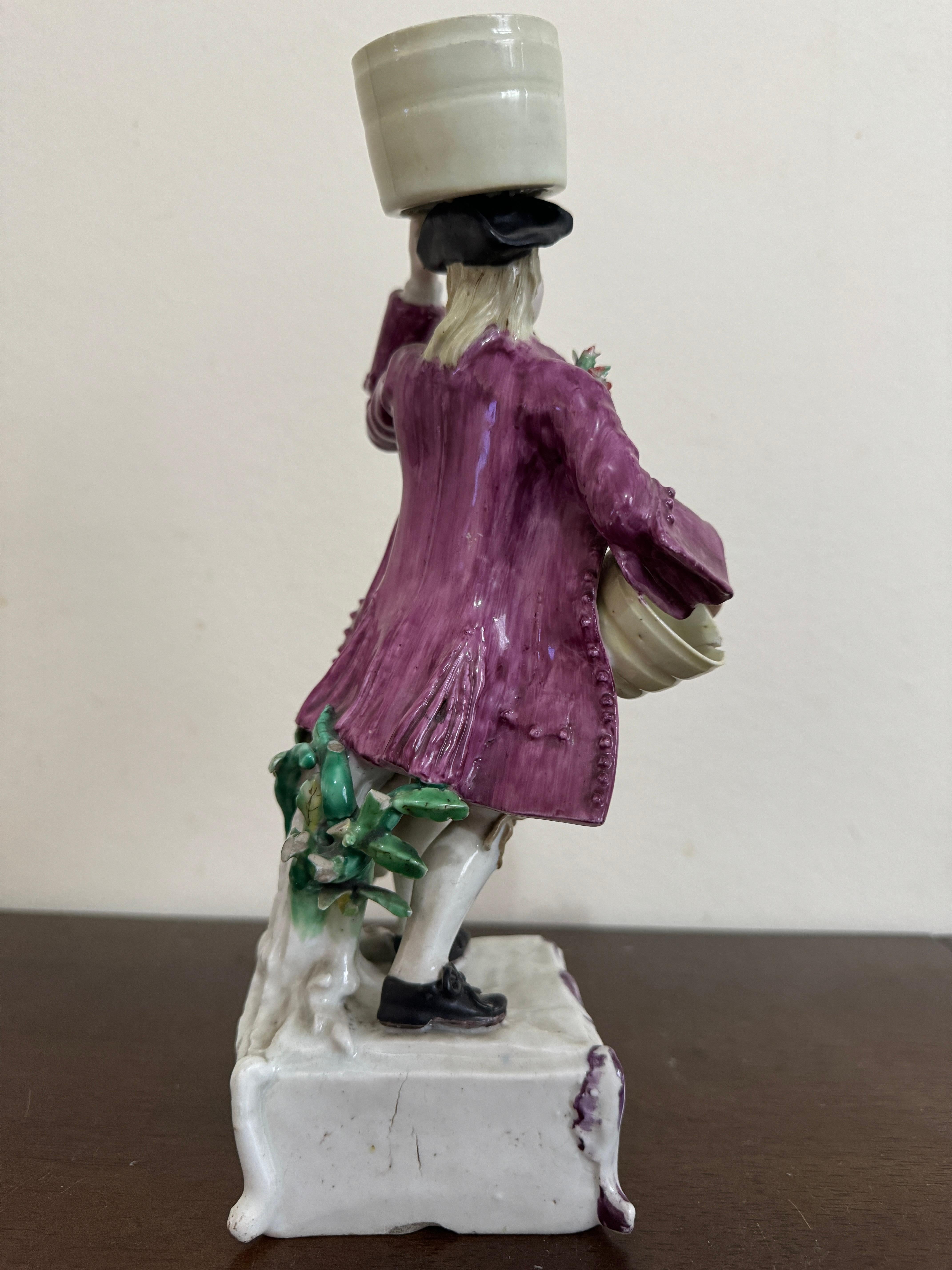 Figura de lechero de Longton Hall, hacia 1755 mediados del siglo XVIII en venta