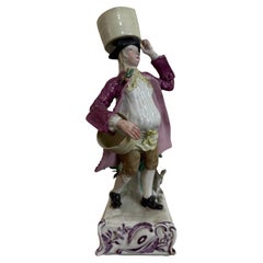 Antique Longton Hall Figure of Milkman, circa 1755