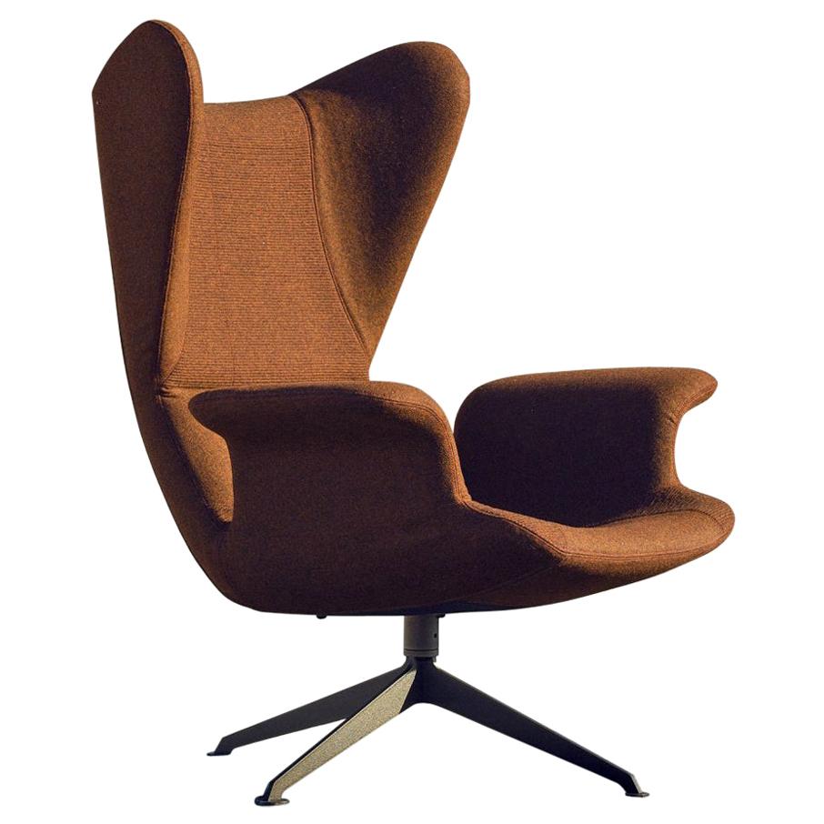 "Longwave" Fabric or Leather High Back Swivel Armchair by Moroso for Diesel For Sale