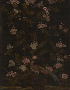 Longwood Black Crackle Hand-painted Diptych Mural