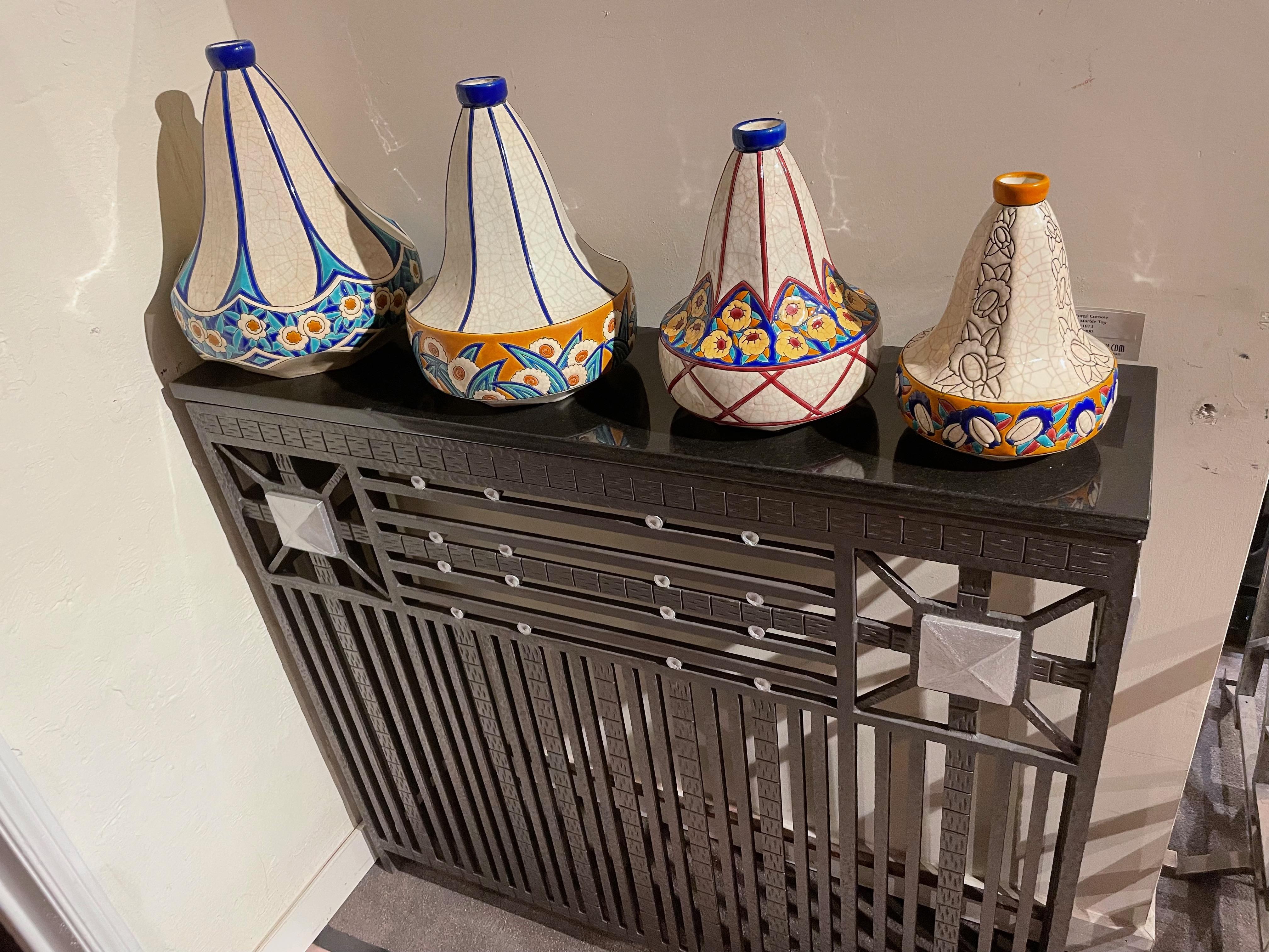 Céramique Vase en céramique cloisonnée Art Déco français Longwy en vente