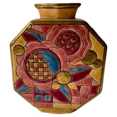 Vase en céramique cloisonnée Art Déco français Longwy