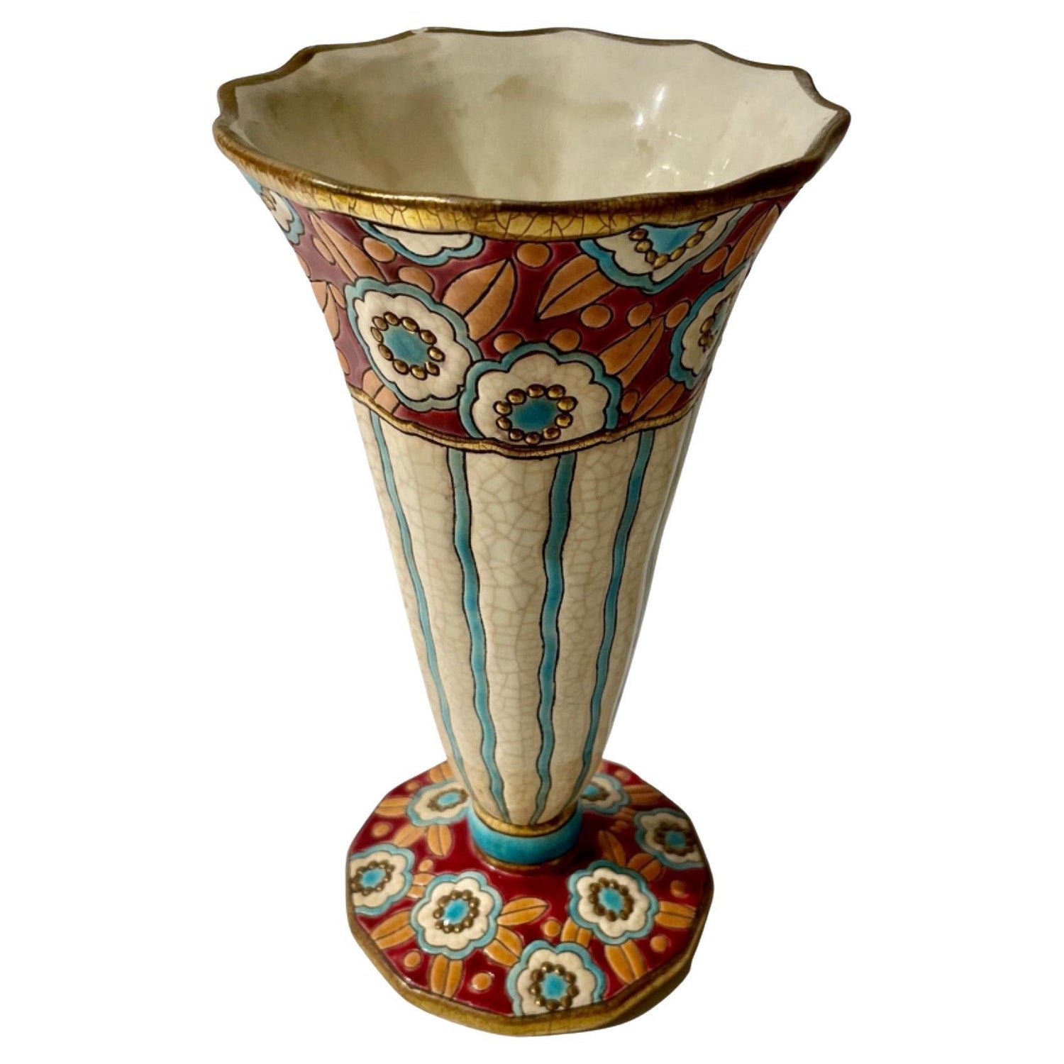 A French Art Deco "Boule de Coloniale" Ceramic Vase by, Longwy For Sale at  1stDibs | longwy vase boule, longwy france pottery, longwy pottery