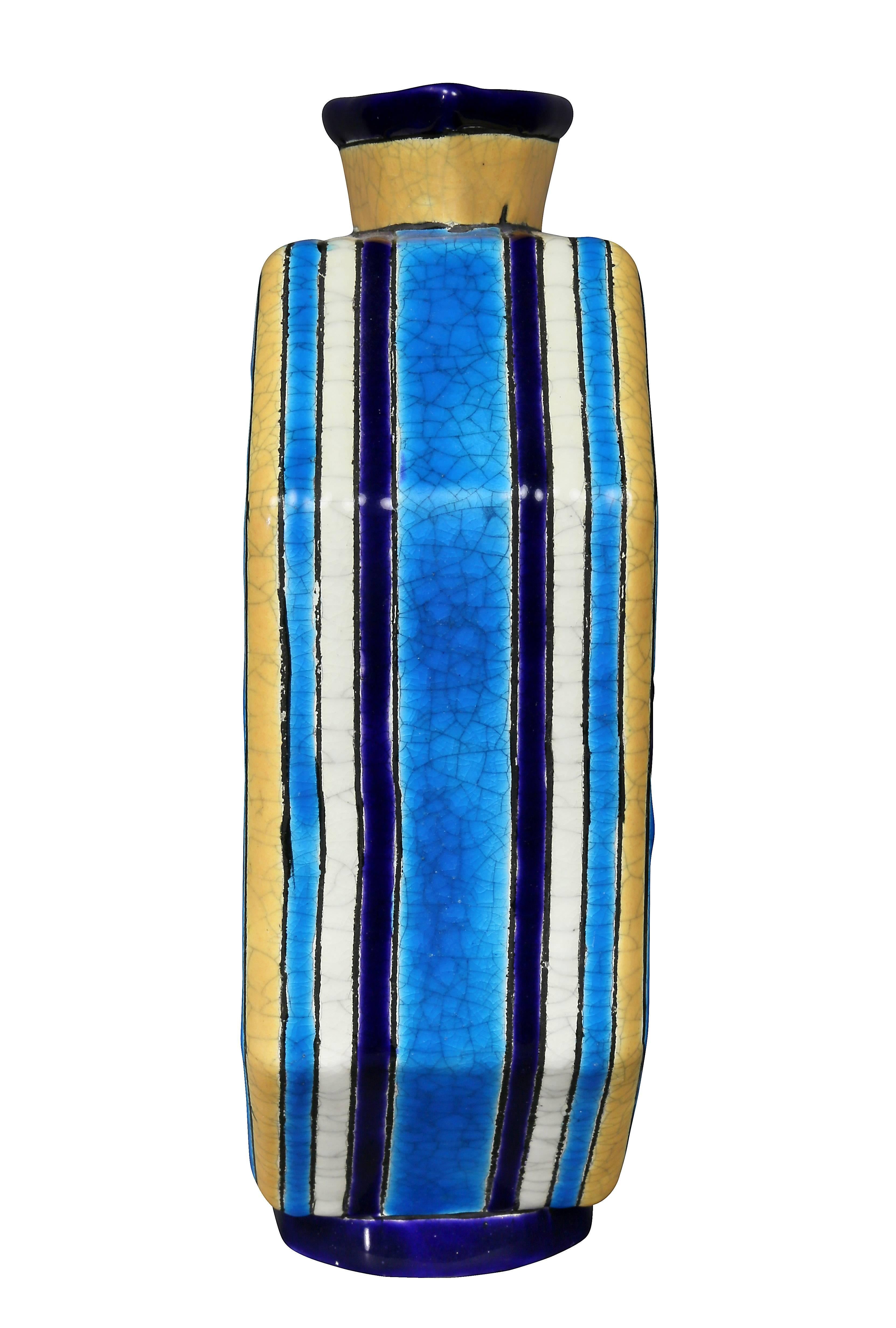 Longwy Art-Déco-Vase aus Keramik (Mitte des 20. Jahrhunderts) im Angebot