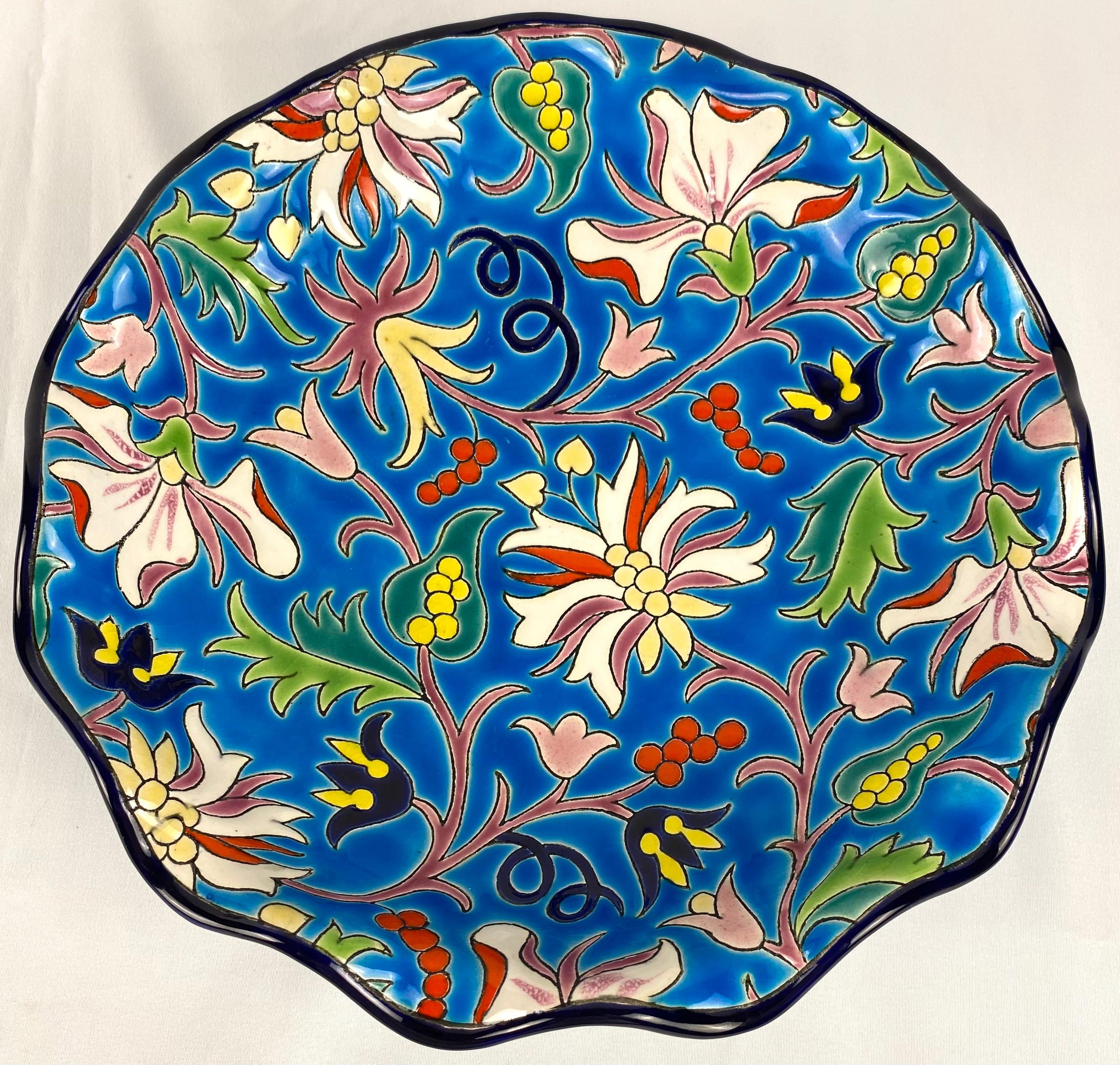 20ième siècle Bol en céramique Art Déco français signé Longwy
