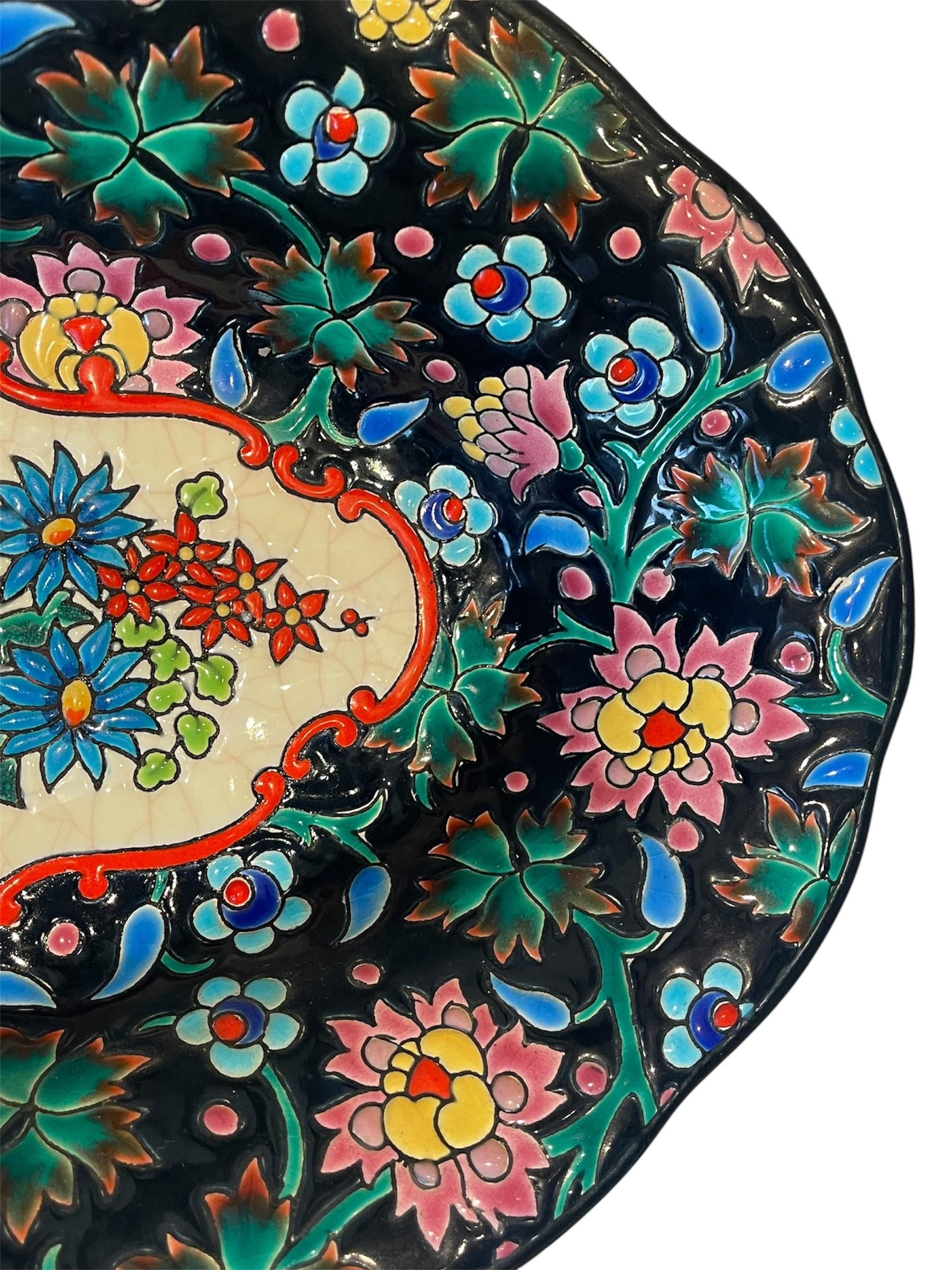 20th Century Longwy - Deep Enameled Dish For Sale