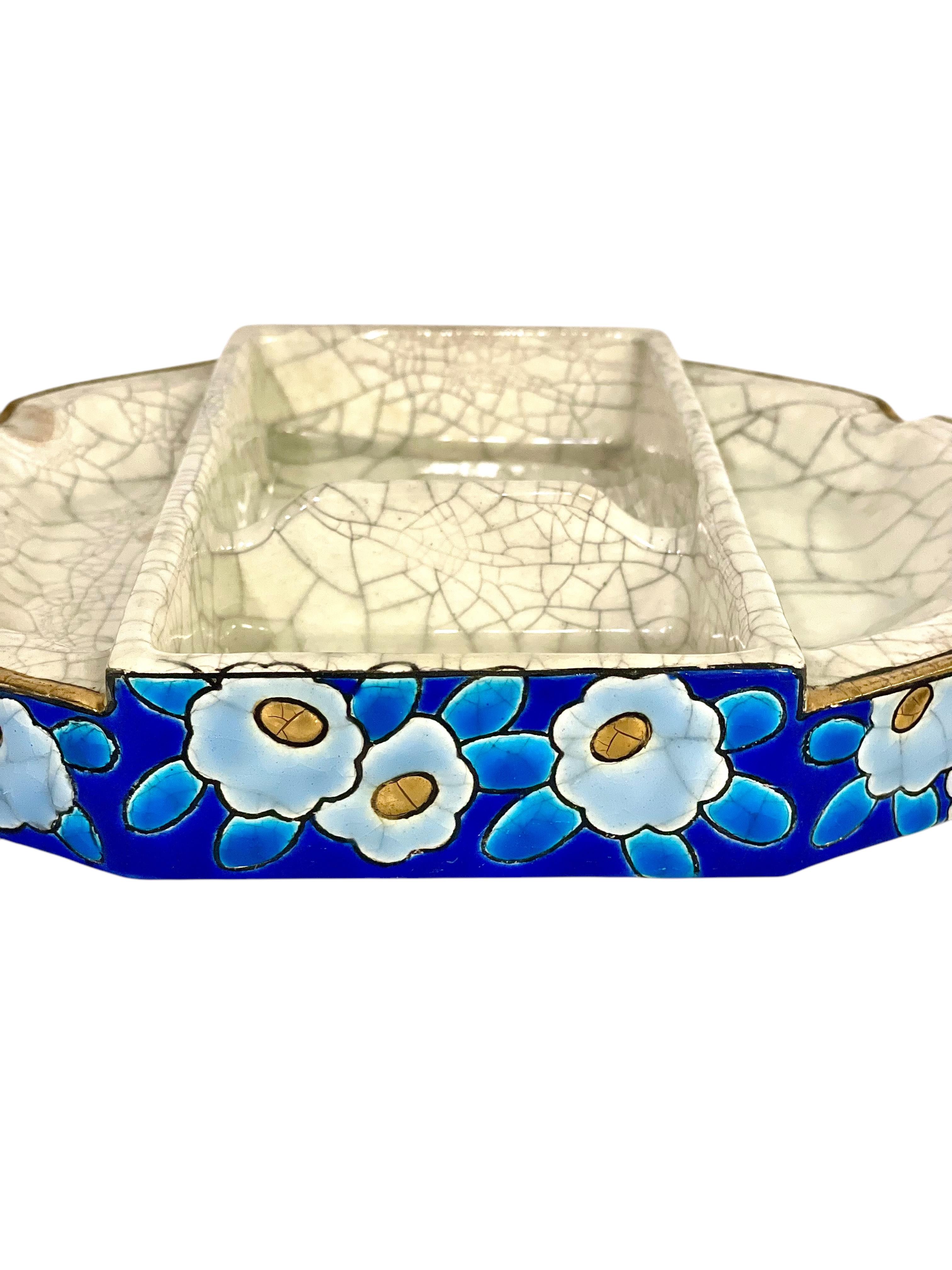 Catchall con Tapa Floral Esmaltado Longwy en venta 8