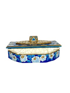 Catchall con Tapa Floral Esmaltado Longwy