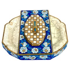 Longwy Emaille Floral Deckel Catchall