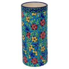 Longwy Enameled Ceramic Vase, France, early 20th Century
