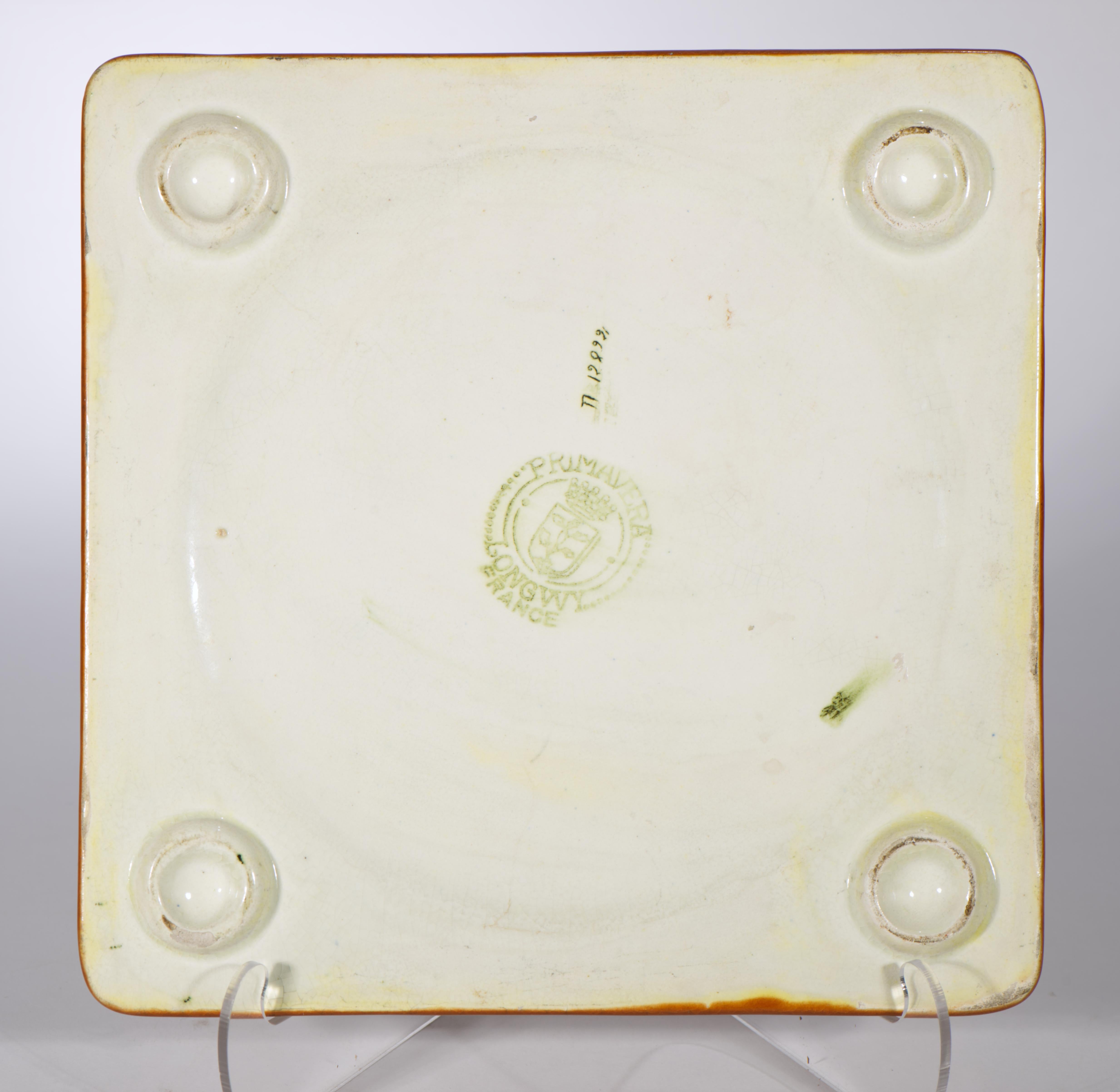 Longwy für Atelier Primavera Keramisches Tablett oder Plakette, Art Deco Frankreich 1920-1936 (Französisch) im Angebot