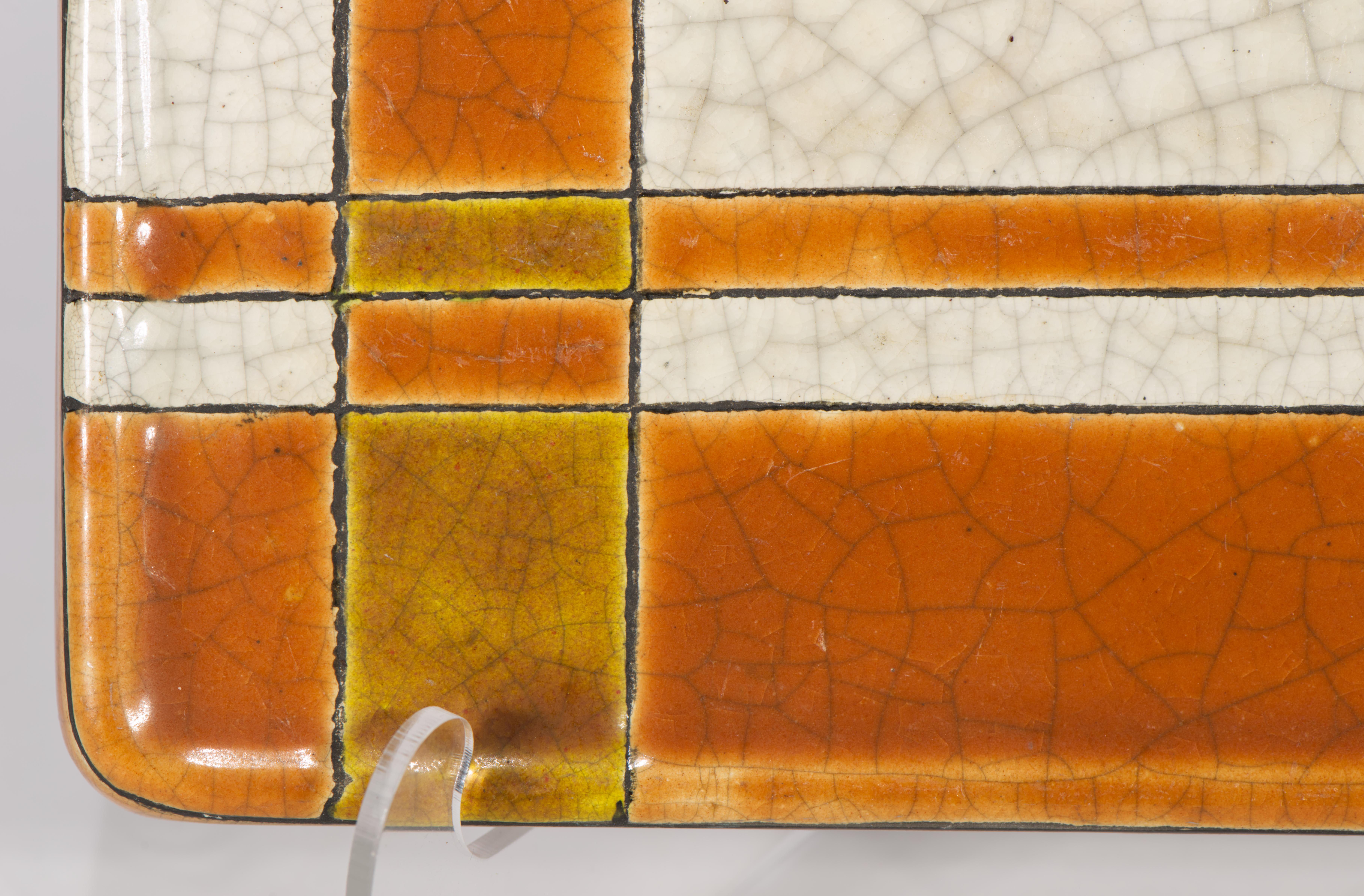 Longwy für Atelier Primavera Keramisches Tablett oder Plakette, Art Deco Frankreich 1920-1936 im Angebot 1