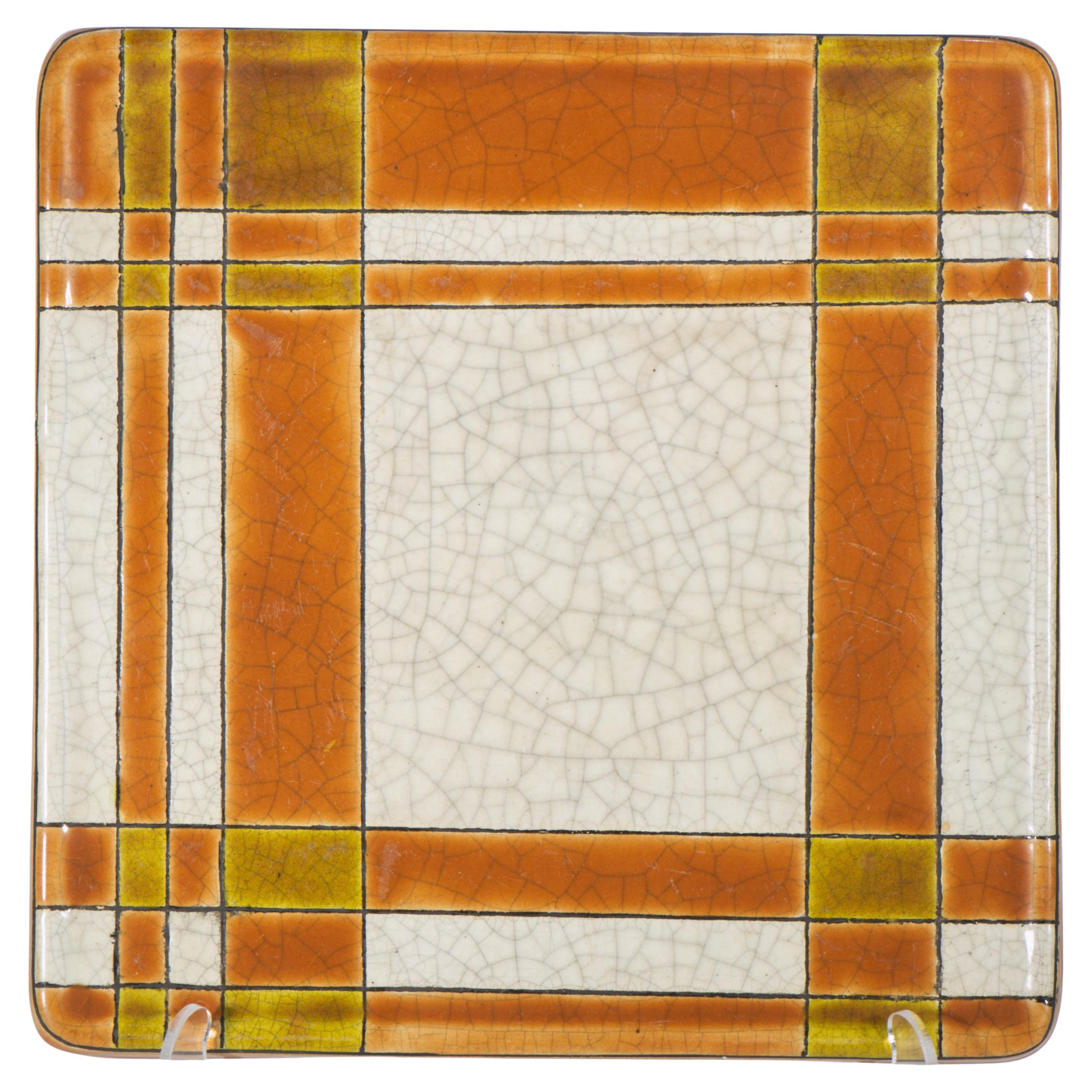 Atelier Primavera Plateau ou plaque en céramique, Art déco France 1920-1936