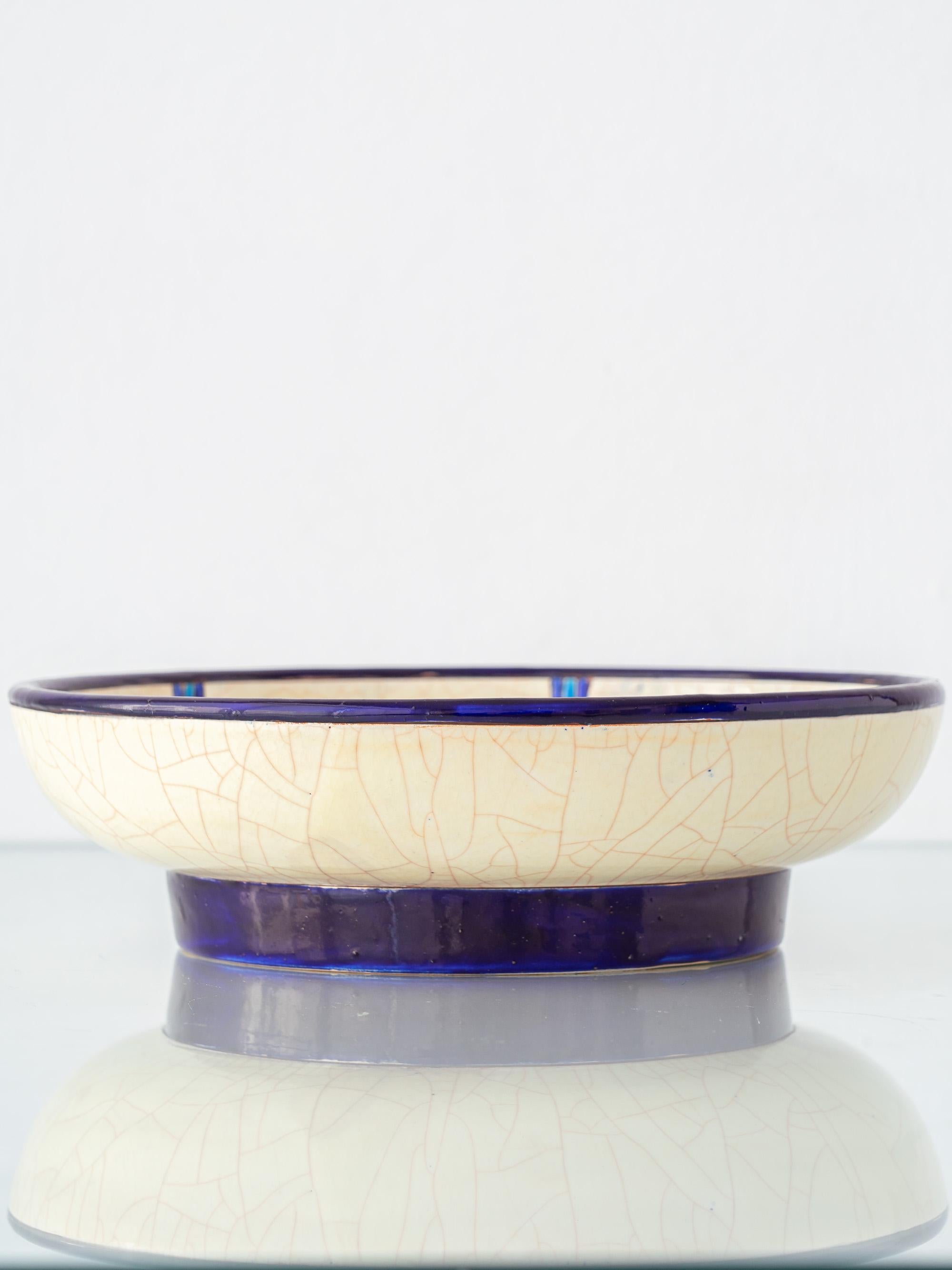 Longwy France Art Deco Cloisonné-Emaille-Schale mit Gänseblümchen, 1930 im Angebot 2