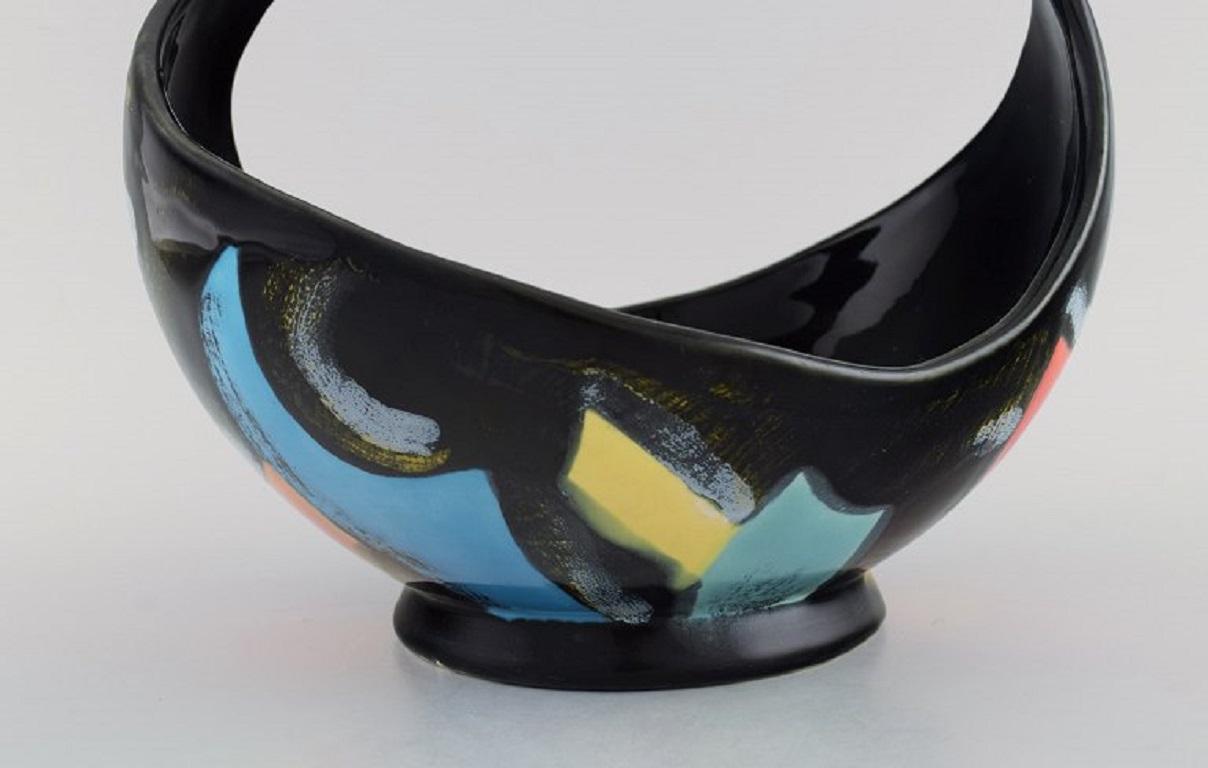 Longwy, Francia, Cestino Equinoxe in ceramica smaltata, metà del XX secolo In condizioni ottime in vendita a København, Copenhagen
